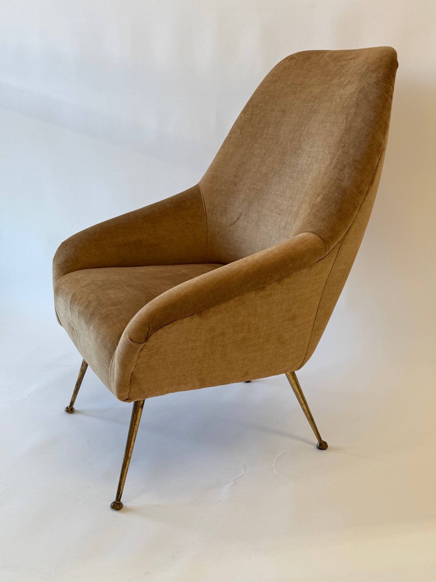 1960’s Italian Velvet Arm Chair - Two Available