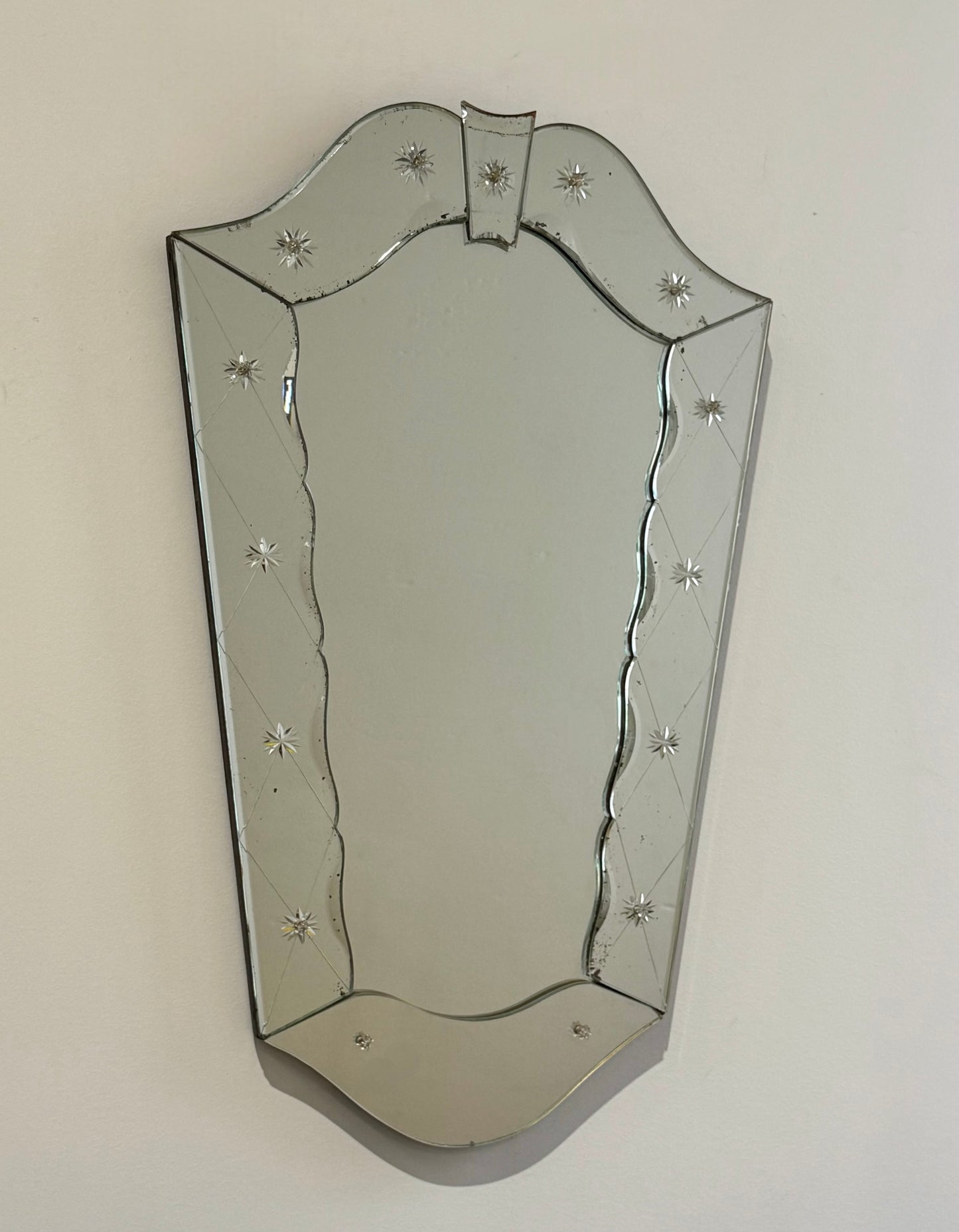 Vintage Venetian Etched Glass Mirror