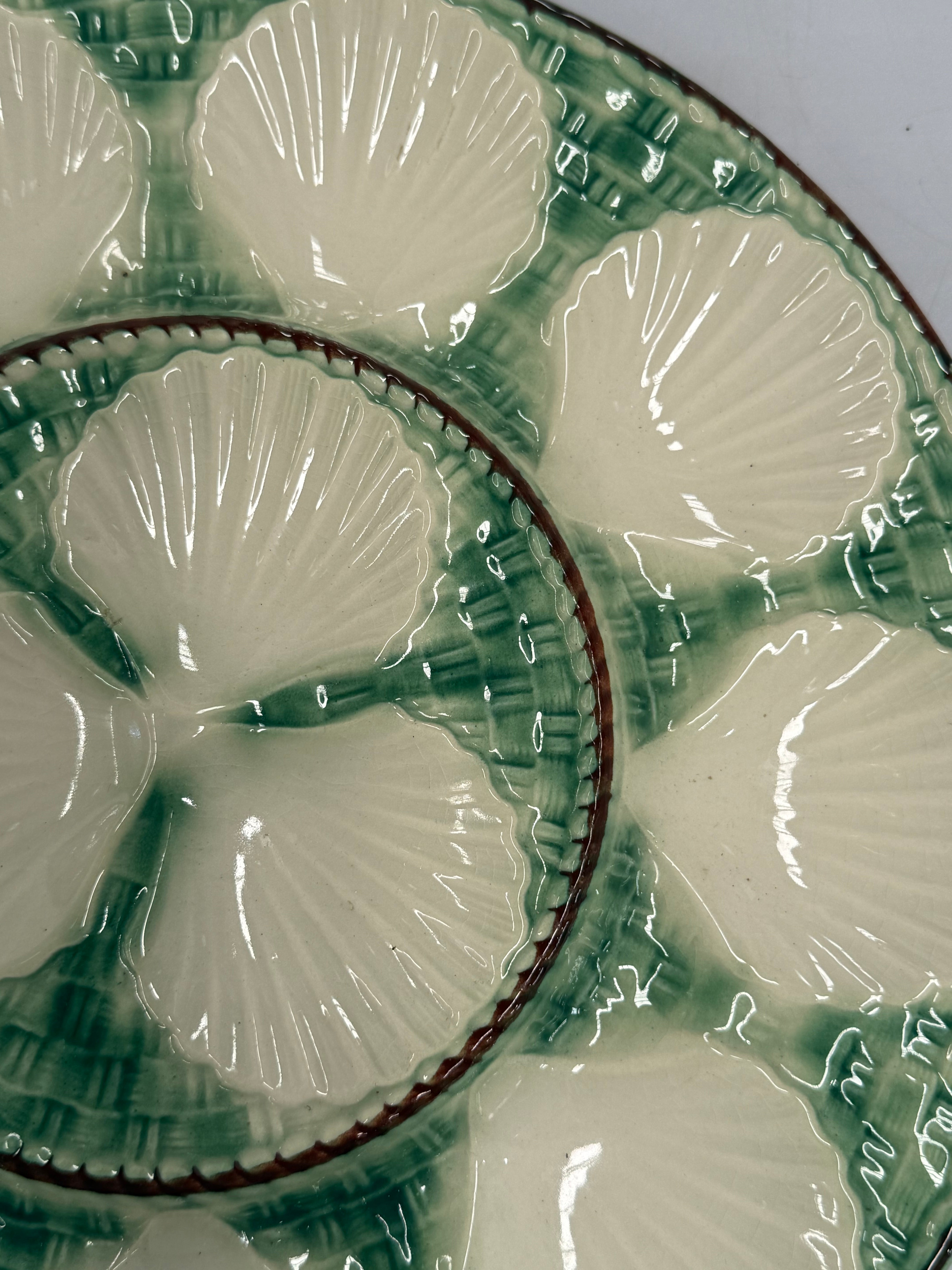 Antique French Ceramic Oyster Platter