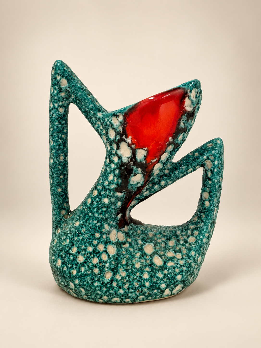 French Ceramic Fat Lava Vase