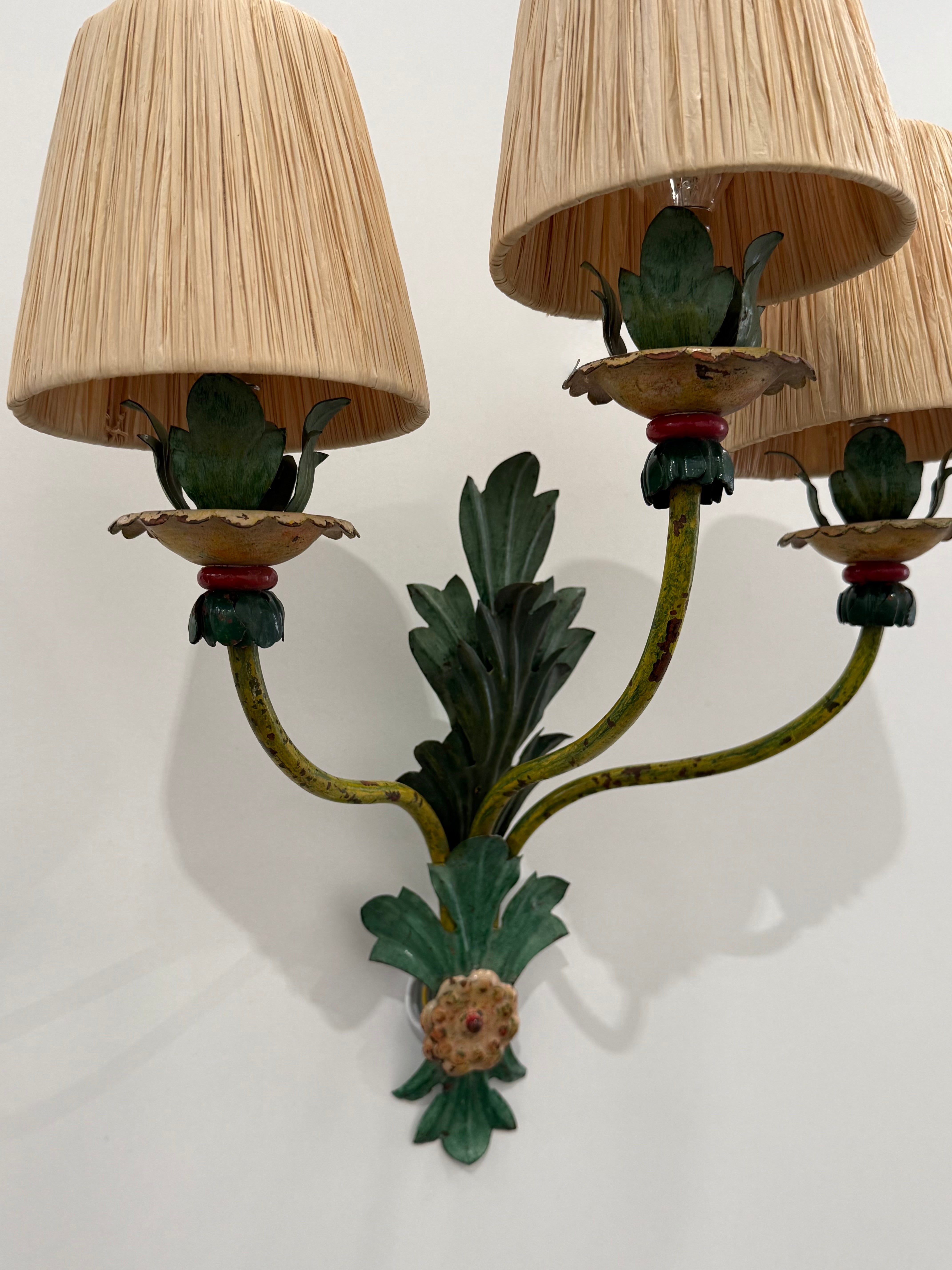 Pair of 1950’s Italian Tolware Wall Lights