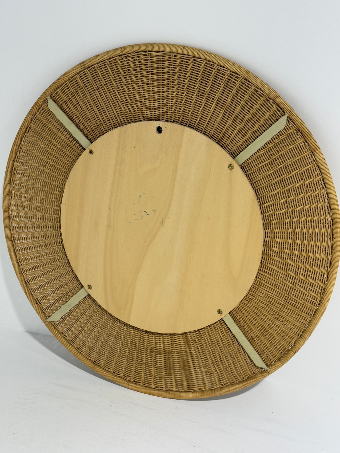 Vintage French Wicker Mirror, 1970’s