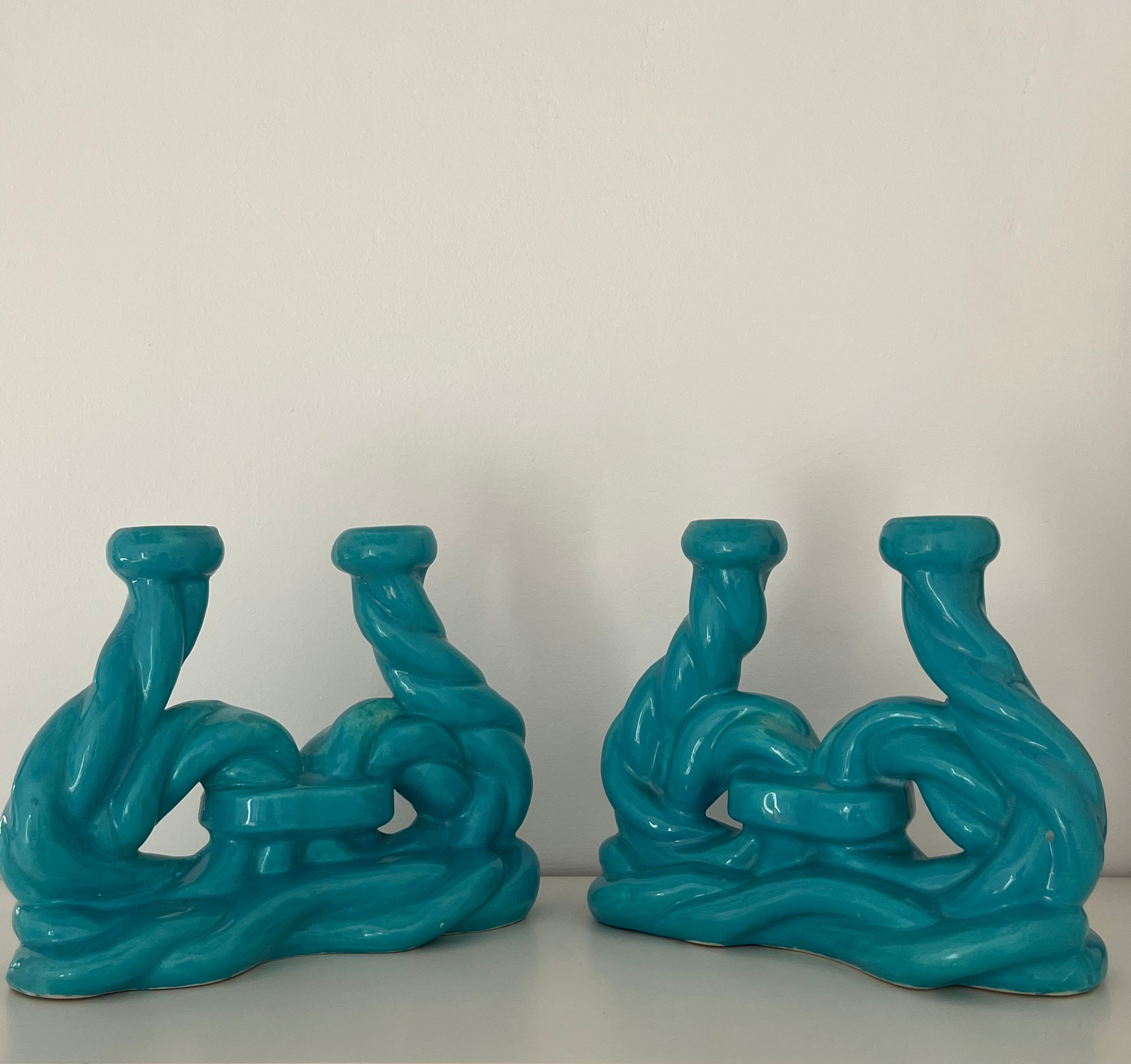 French Ceramic Candle Holder - Two Available