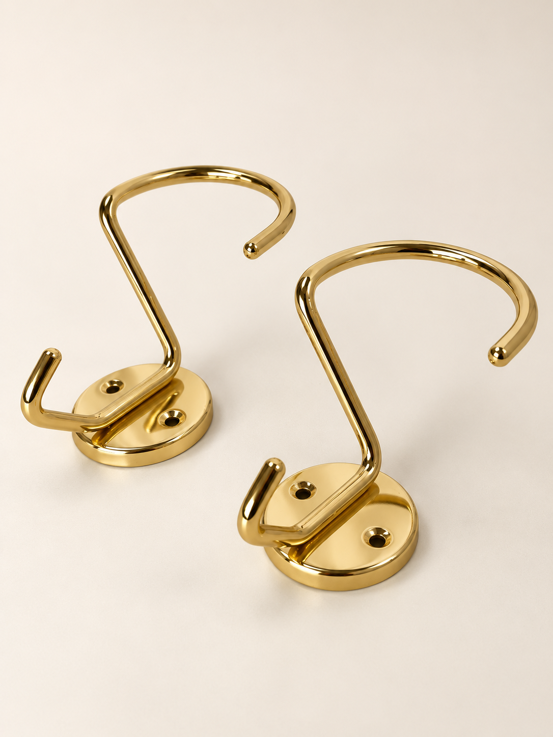 Vintage Italian Brass Coat Hooks - Eight Available