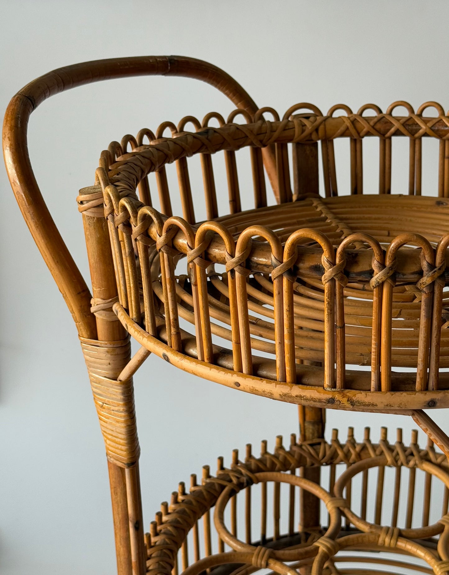 Italian 1960’s Bamboo Bar Trolley by Bonacina