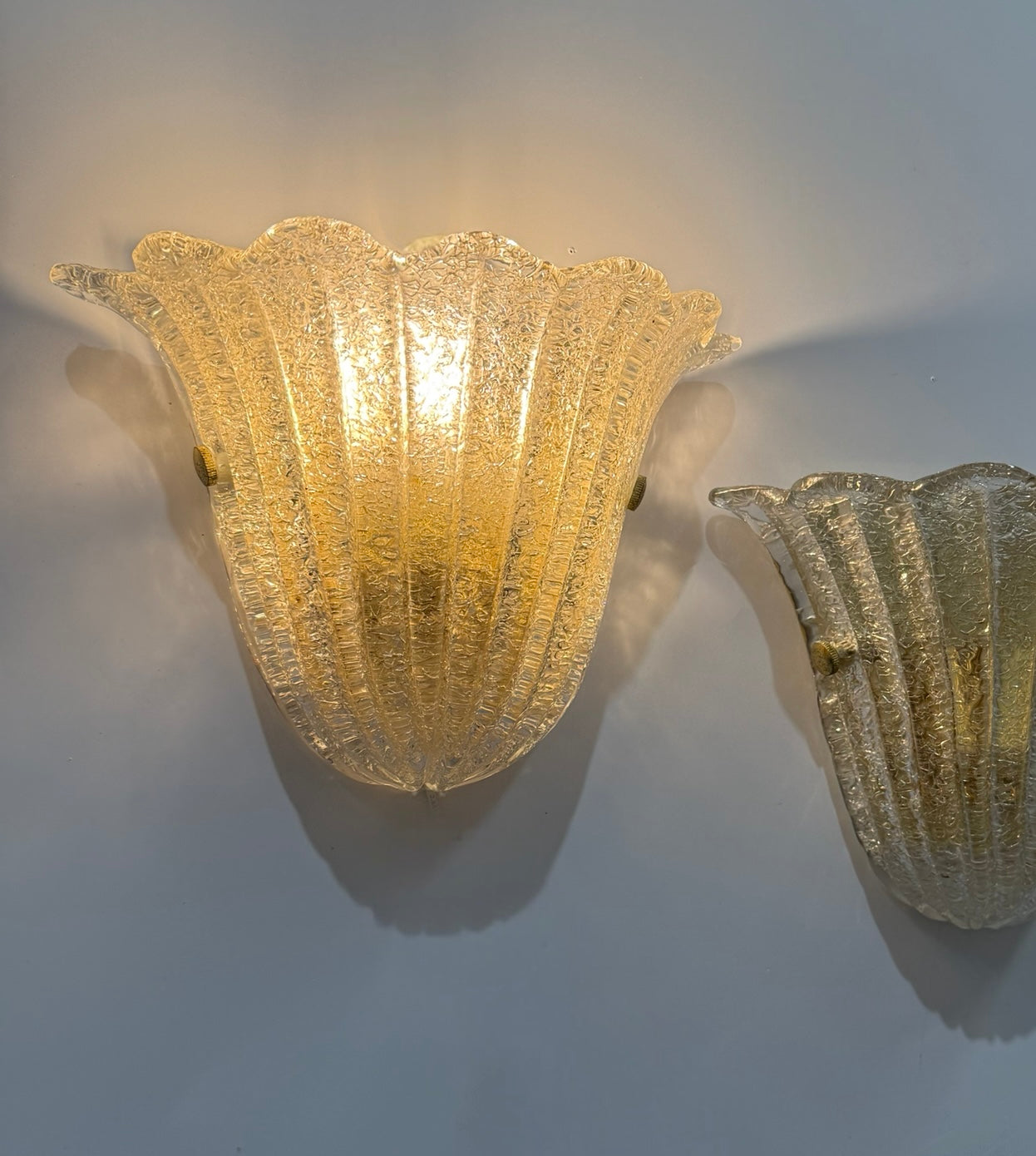 Pair of Murano Glass Wall Lights