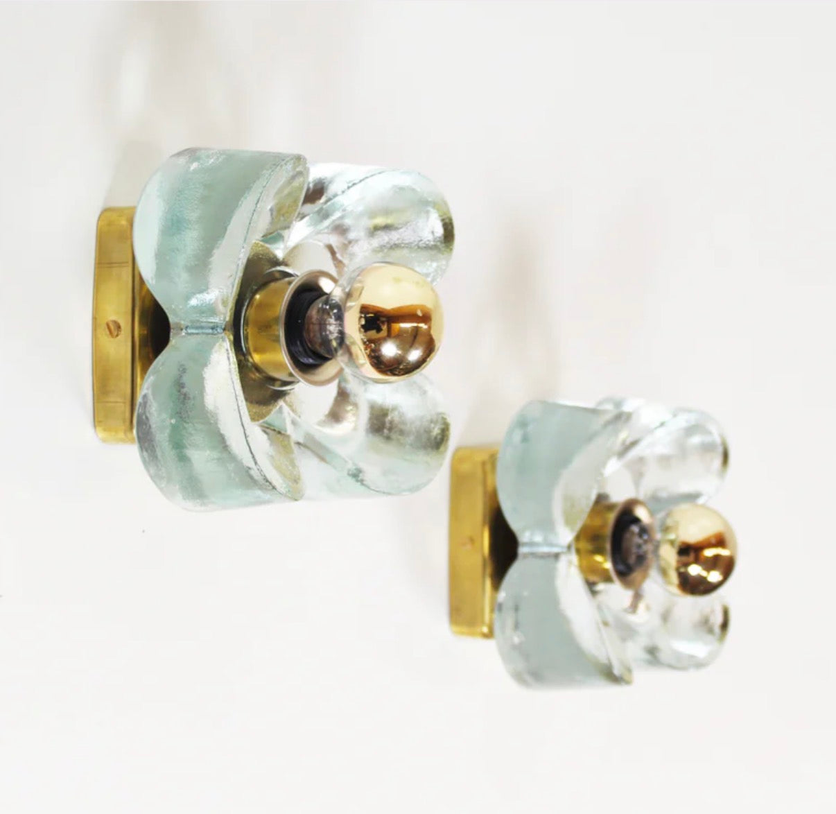 Pair of Murano Glass Wall Lights by Sische