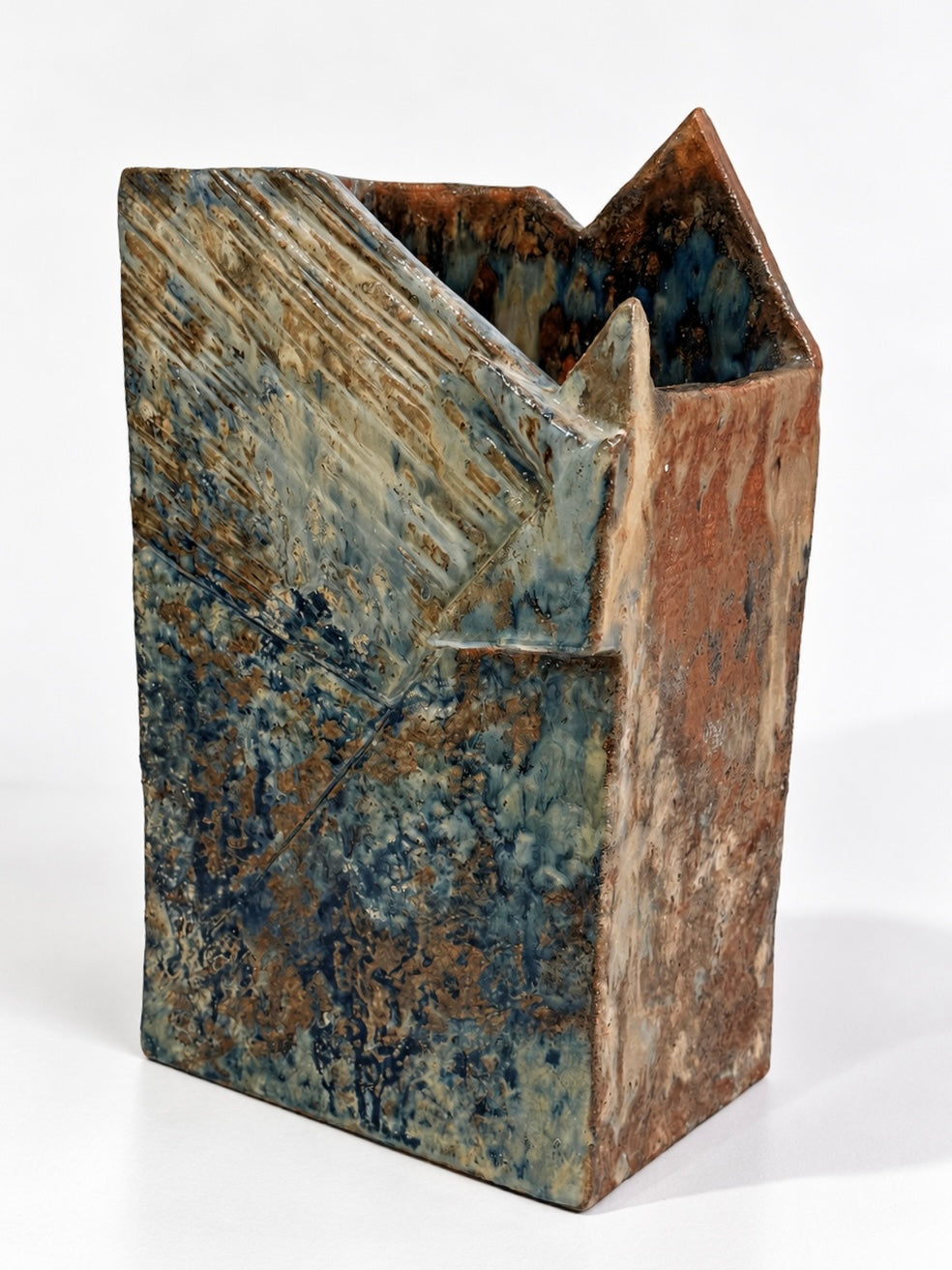 Large 1970’s French Brutalist Stoneware Vase