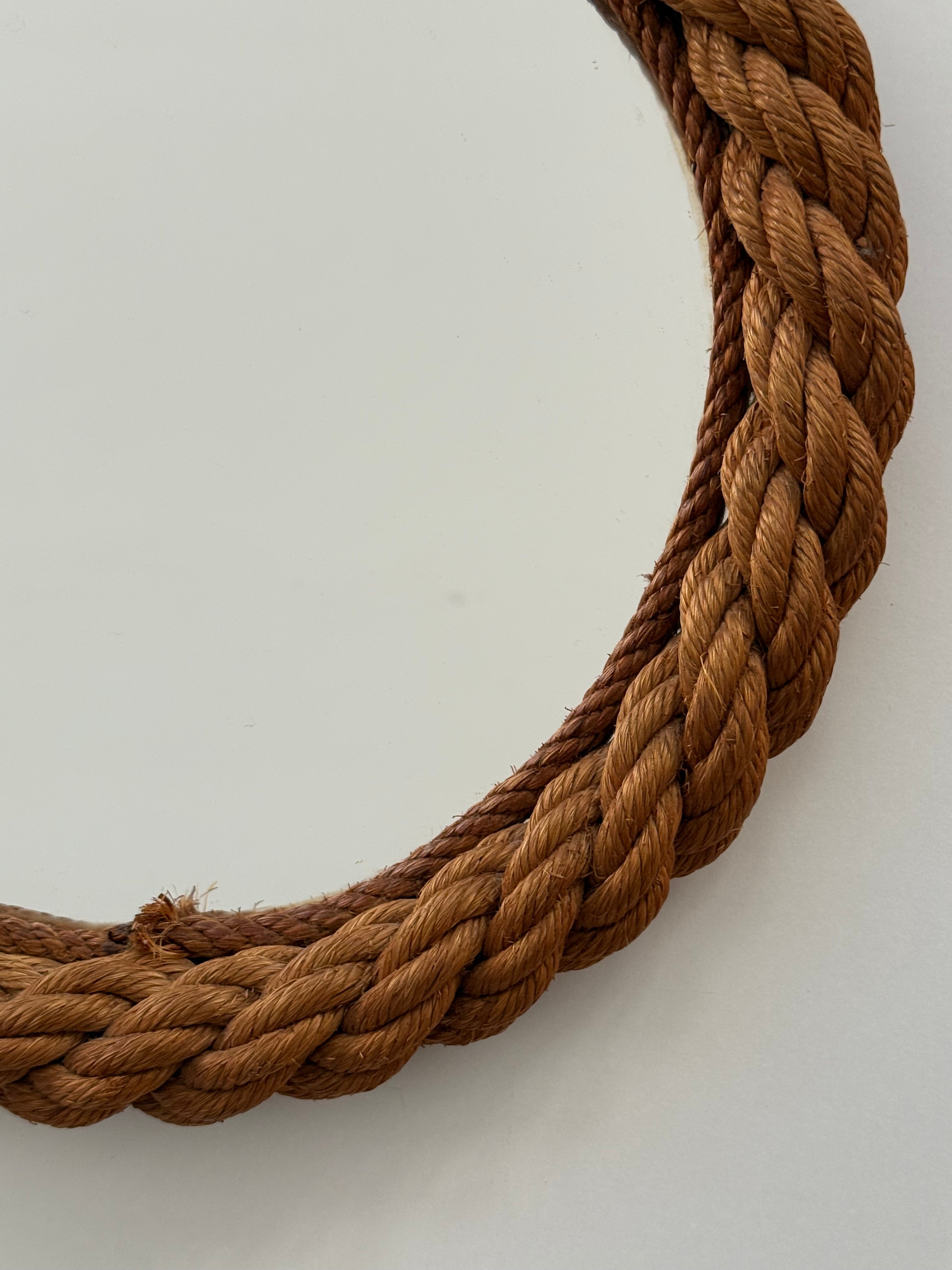 1960’s French Rope Mirror by Audoux Minet
