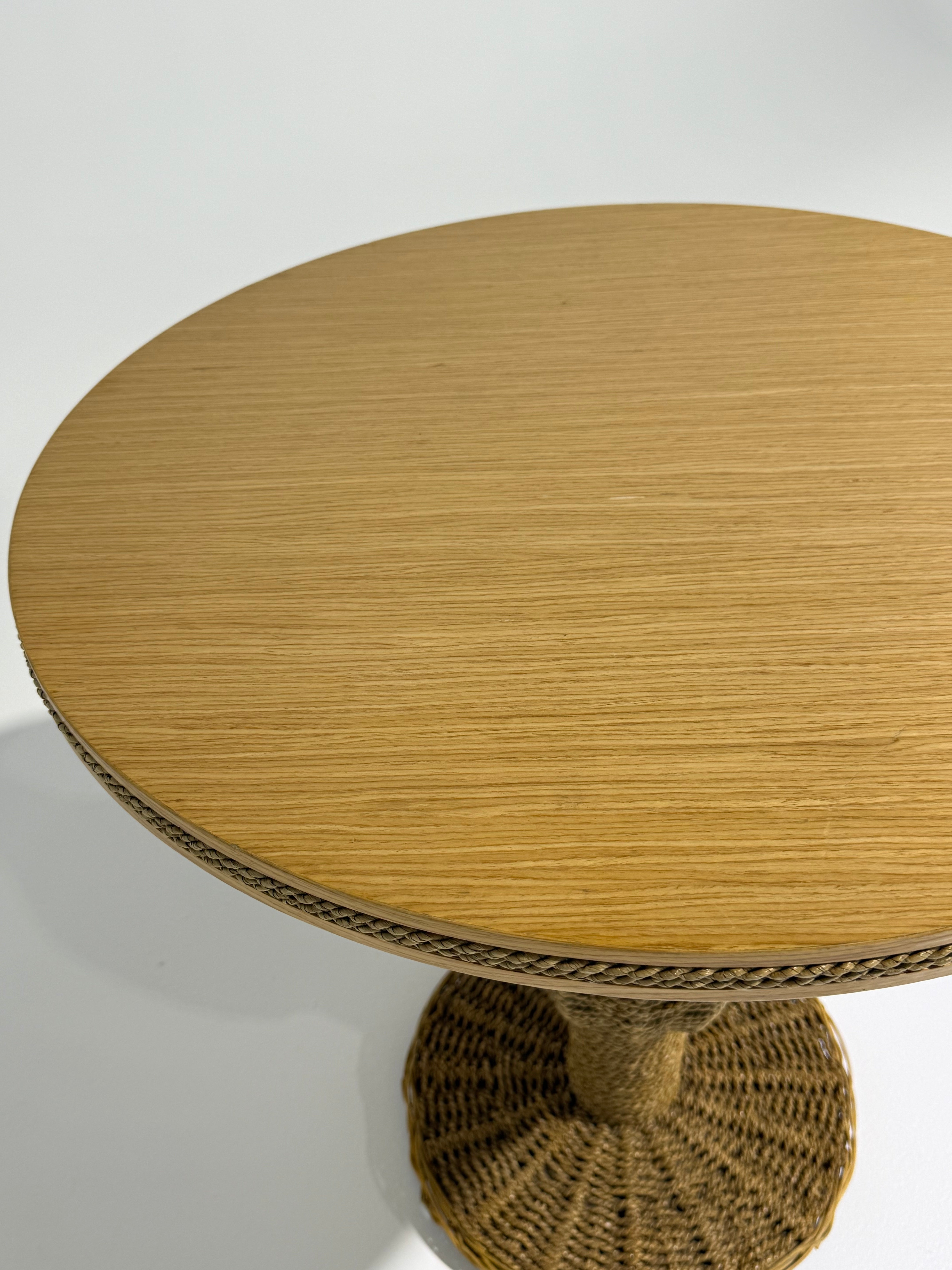 Vintage Italian Oak and Rope Table - Two Available