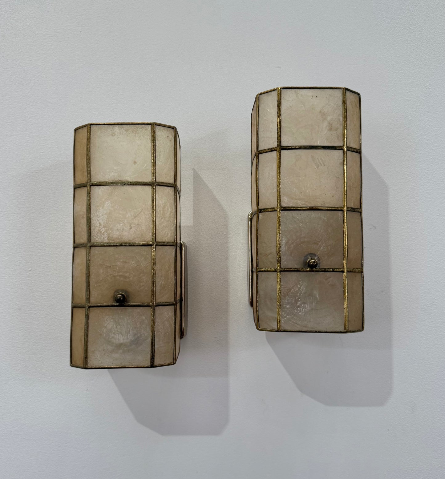 Pair of Mother of Pearl Wall Lights