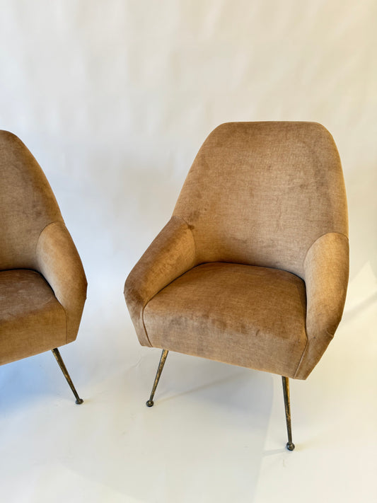 1960’s Italian Velvet Arm Chair - One Available