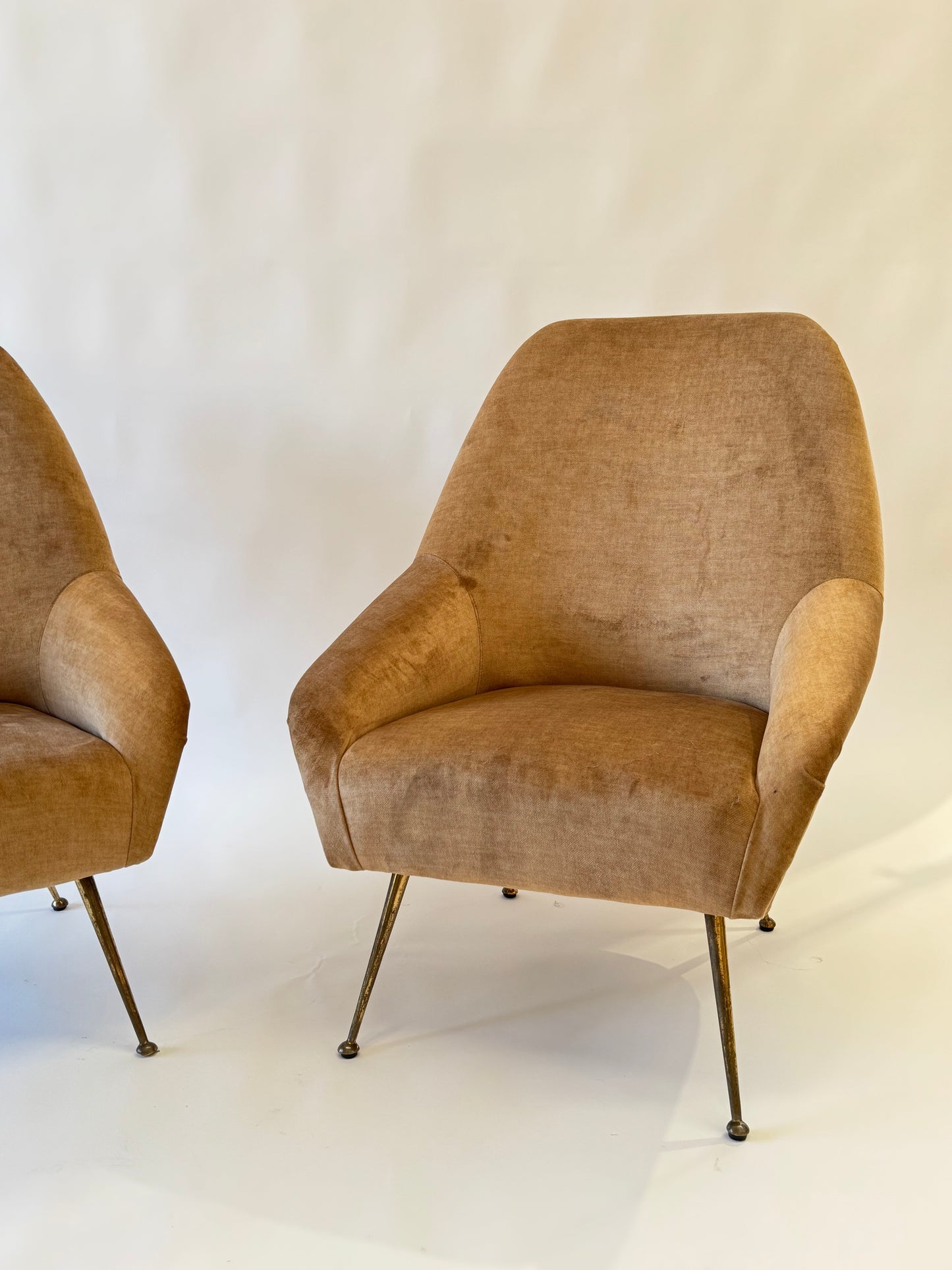1960’s Italian Velvet Arm Chair - Two Available