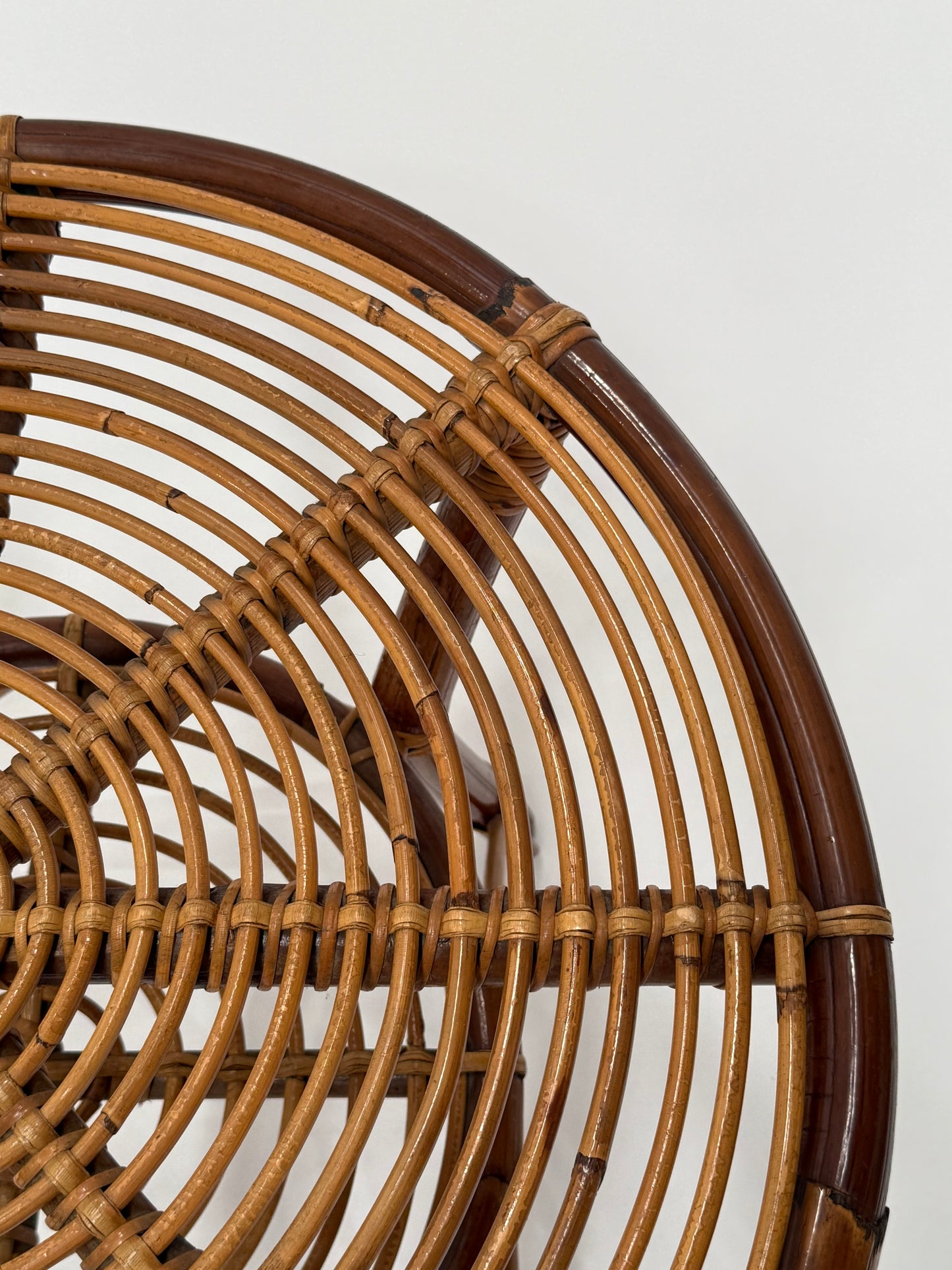 Italian Bamboo Coffee Table by Tito Agnoli
