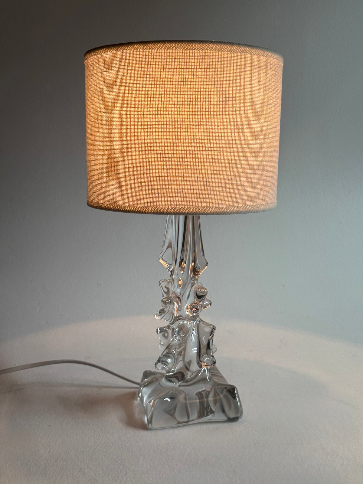 1960s French Crystal Lamp by Charles Schneider
