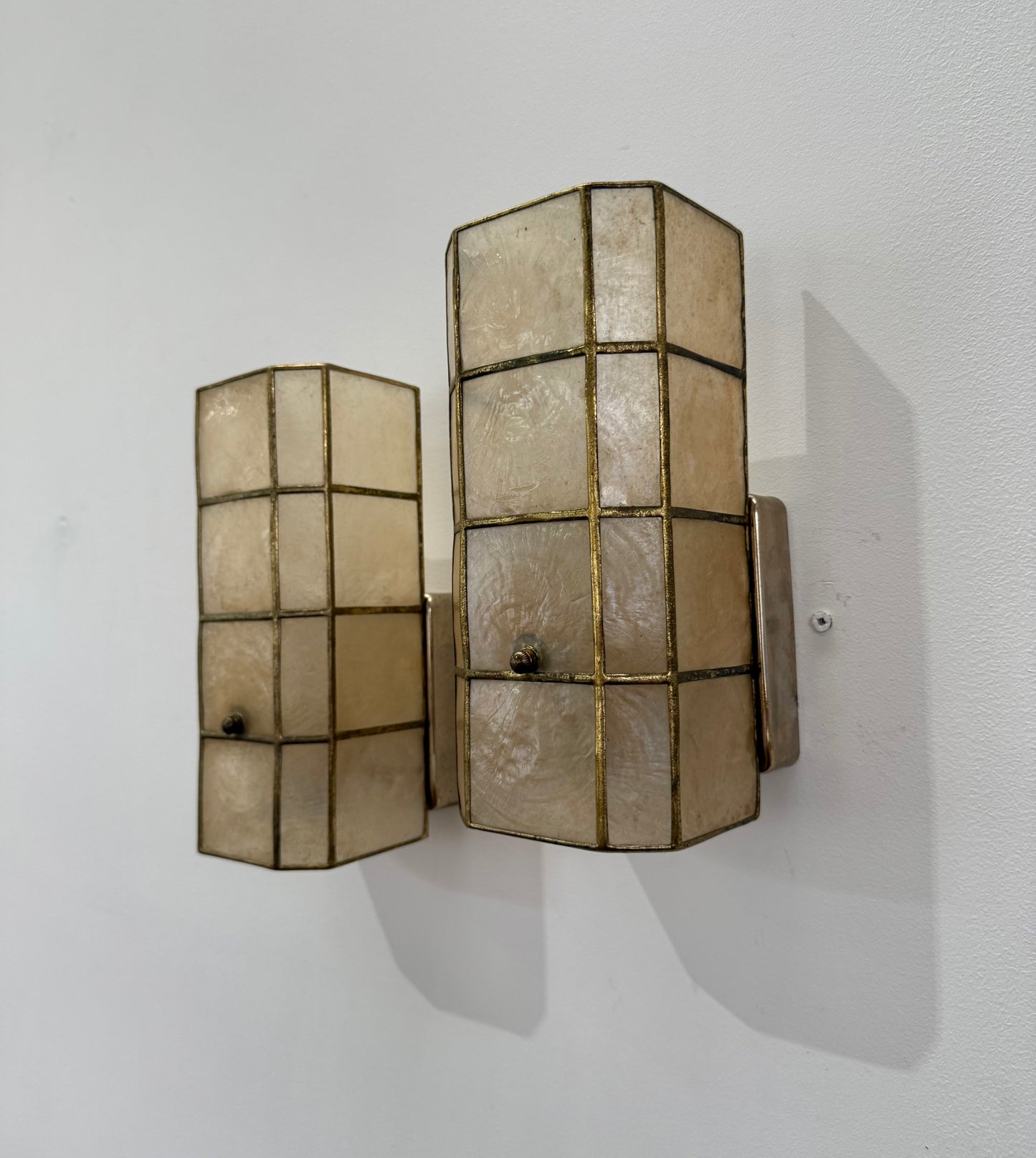 Pair of Mother of Pearl Wall Lights