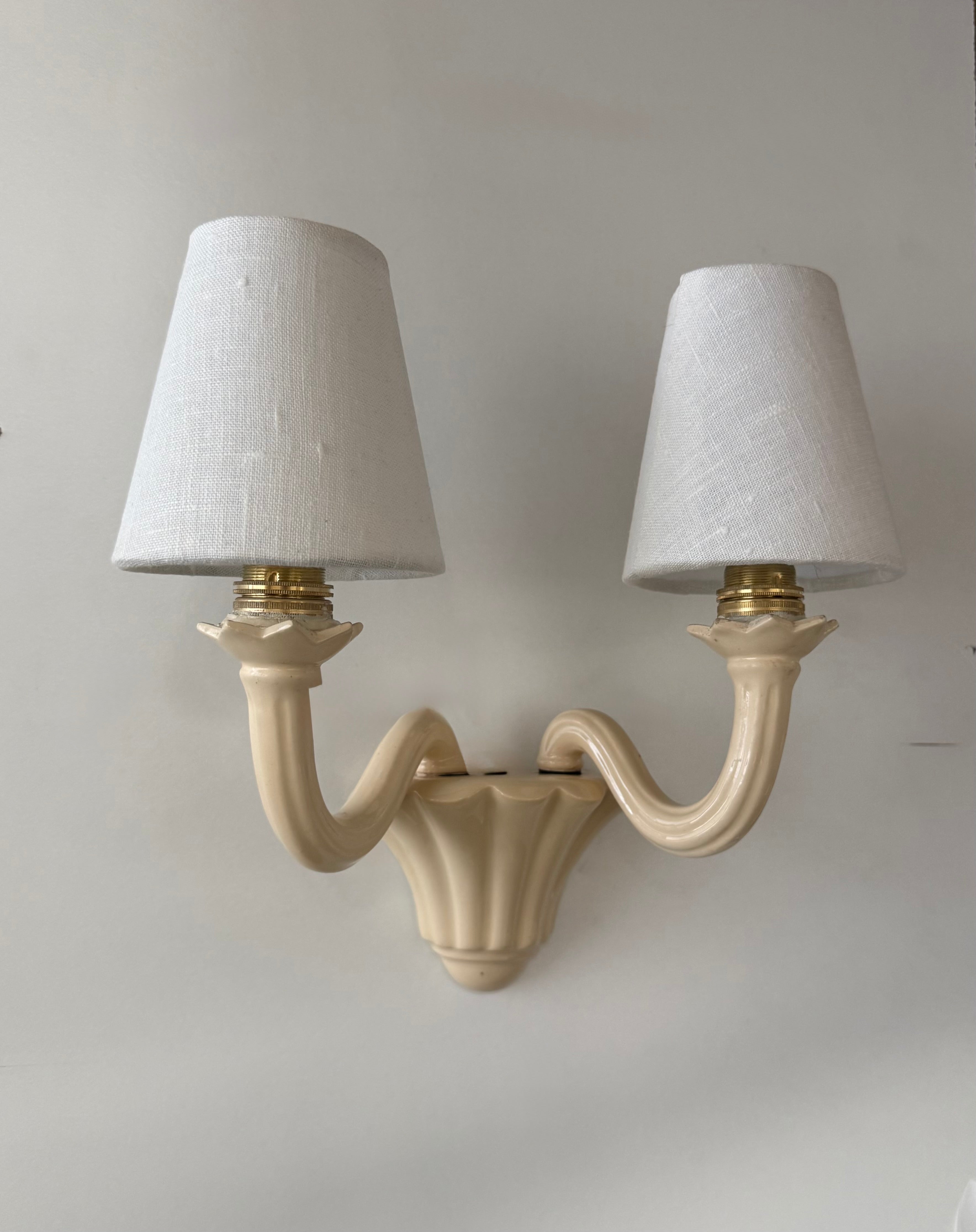 Pair of 1950’s French Ceramic Wall Lights