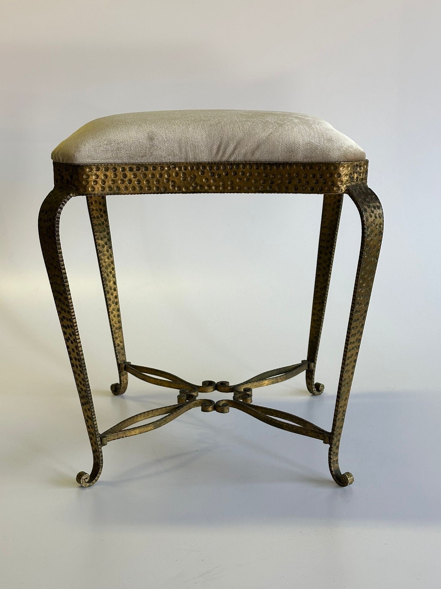 PRE-ORDER: Gilded Iron Stool by Pierluigi Colli - Two Available