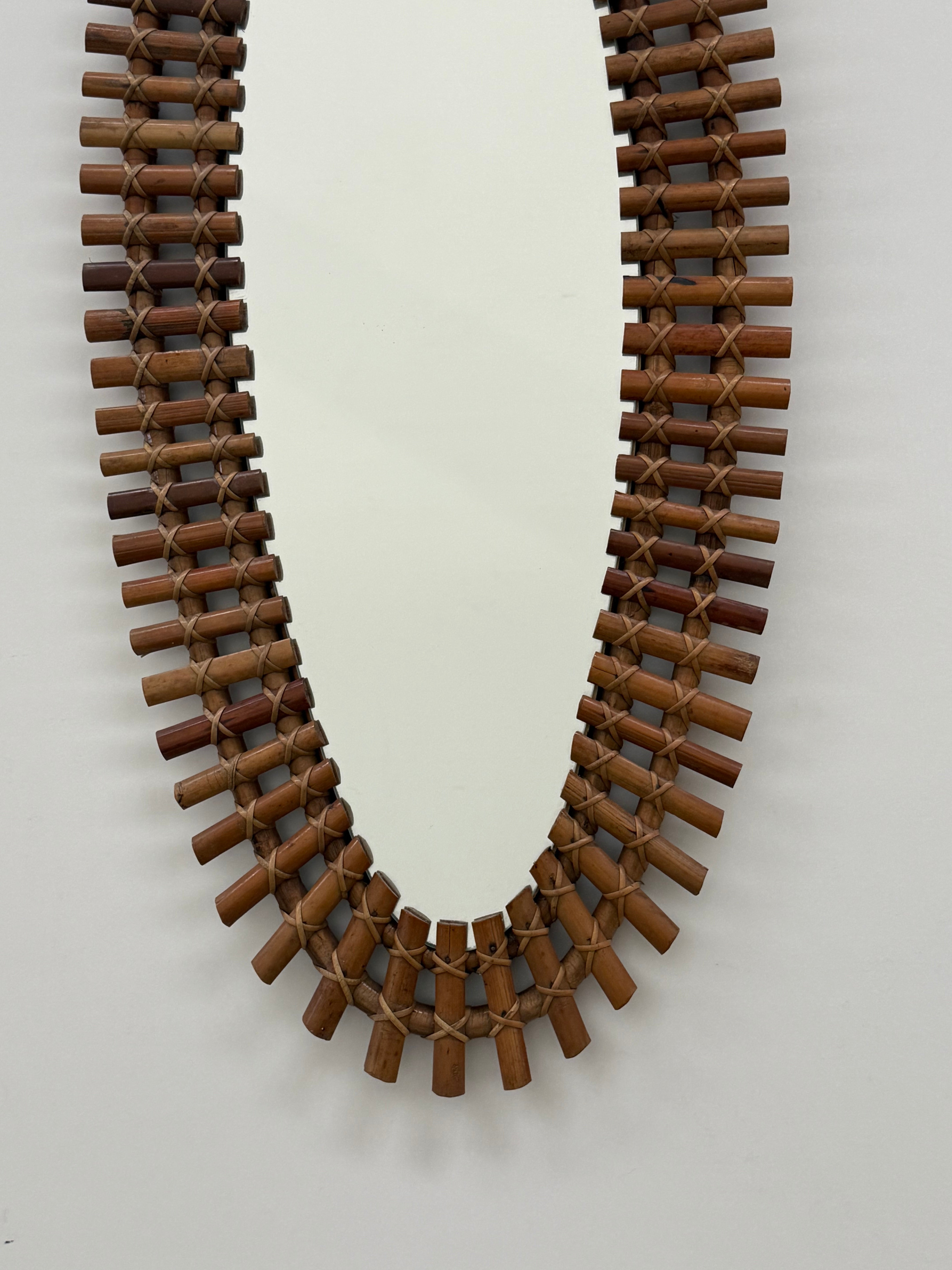 Italian Full Length Bamboo Mirror by Bonacina