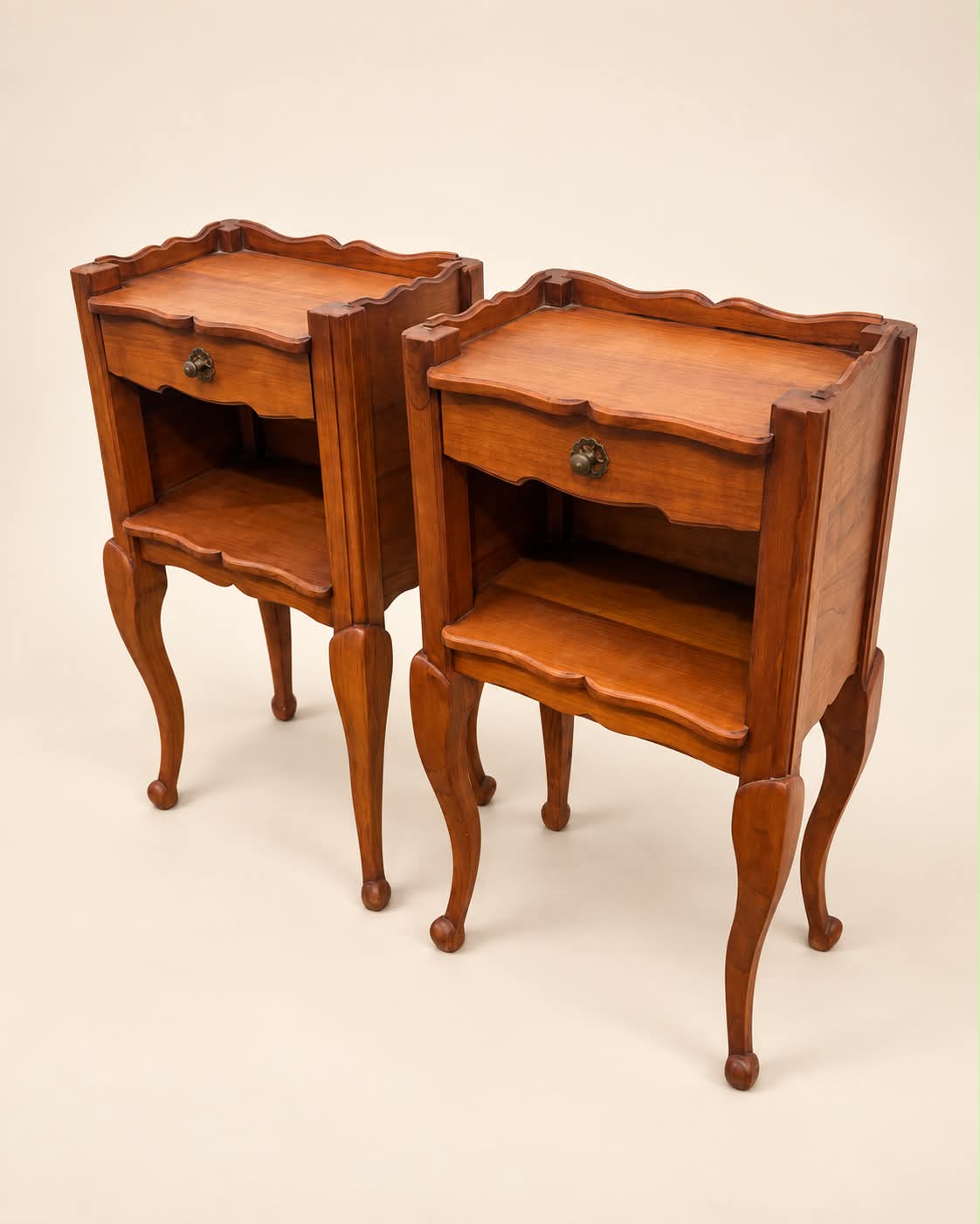 Pair of French Timber Bedside Tables
