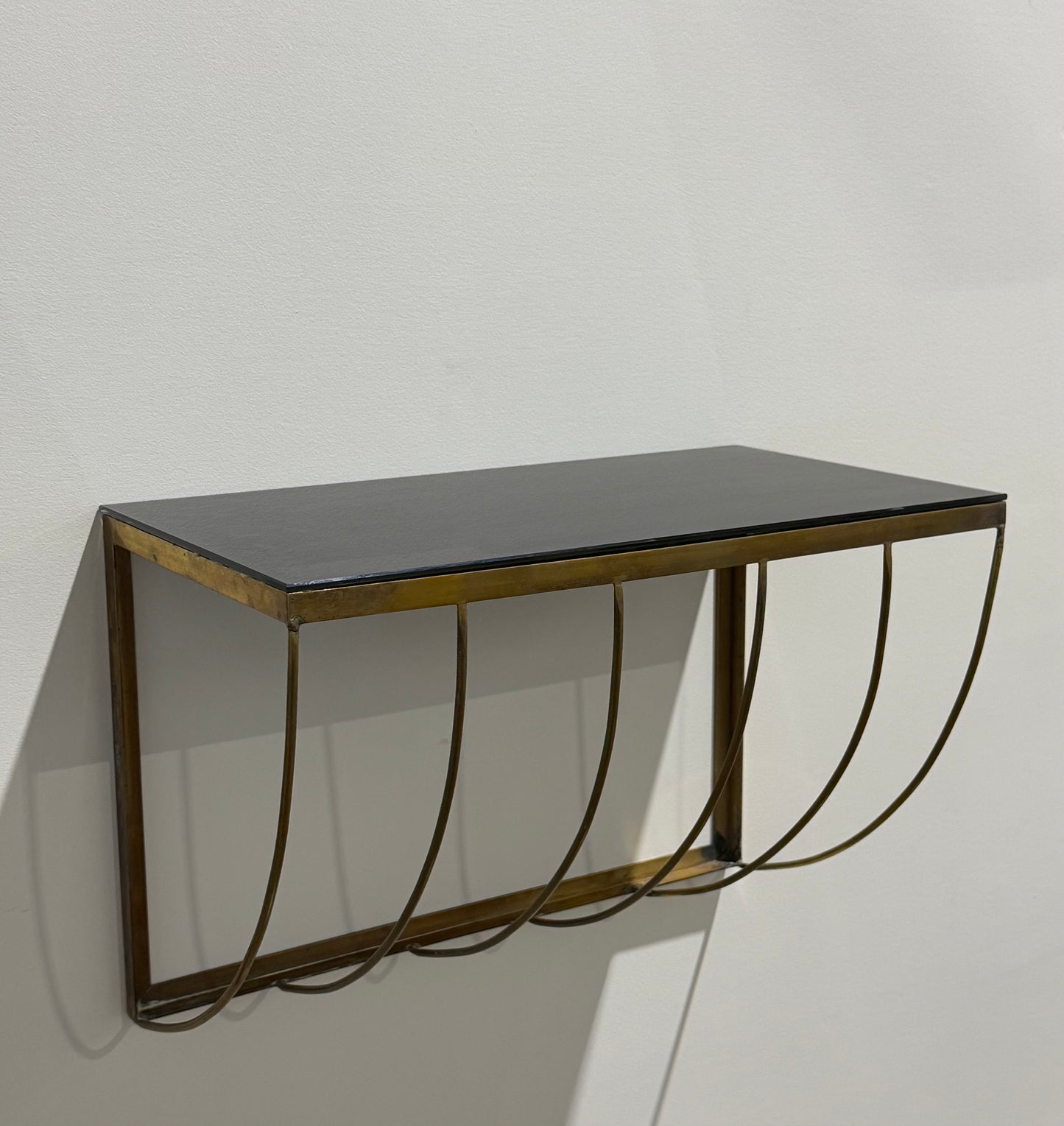 Italian Brass and Glass Console - Two Available