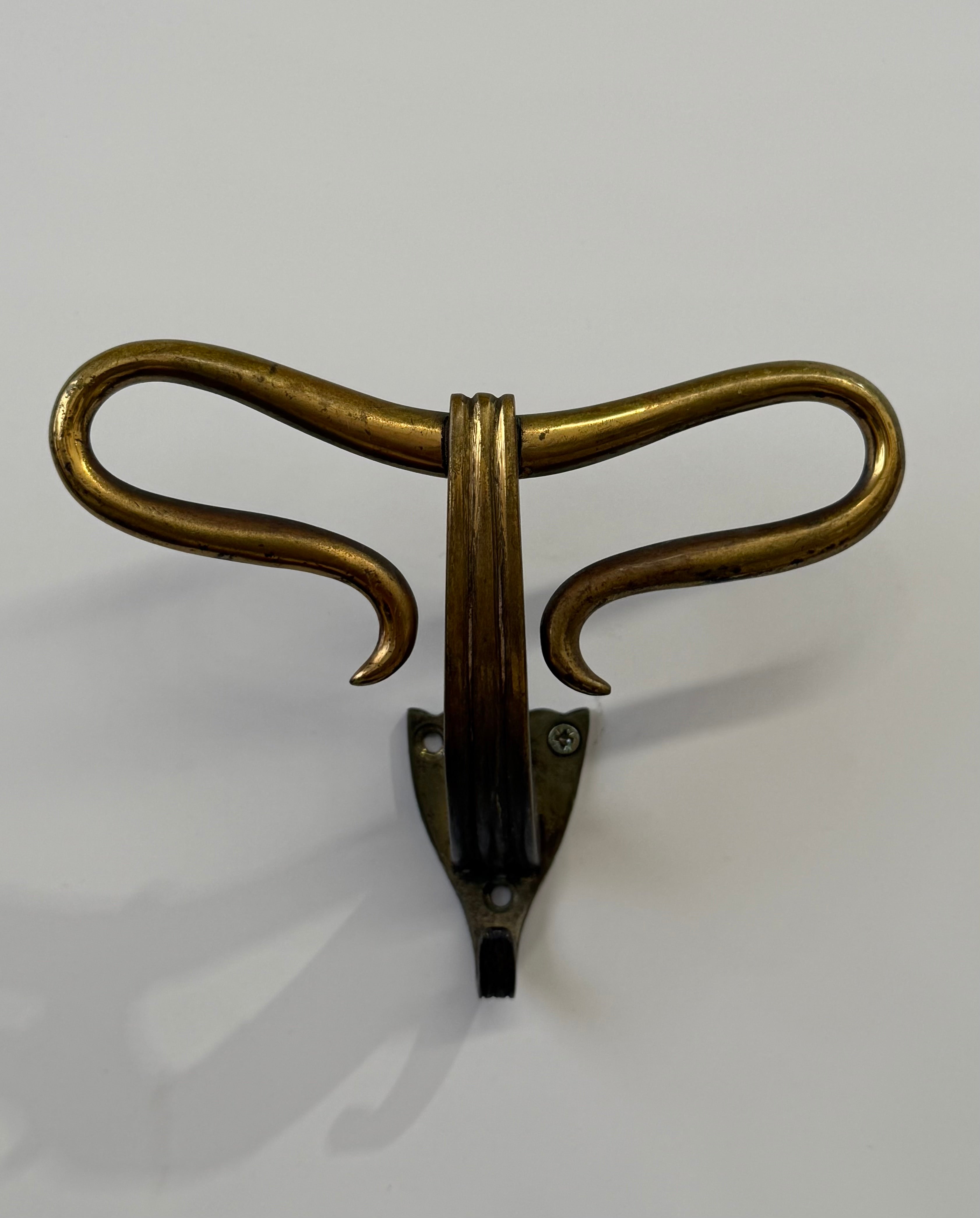 Italian Brass Wall Hook - Two Available