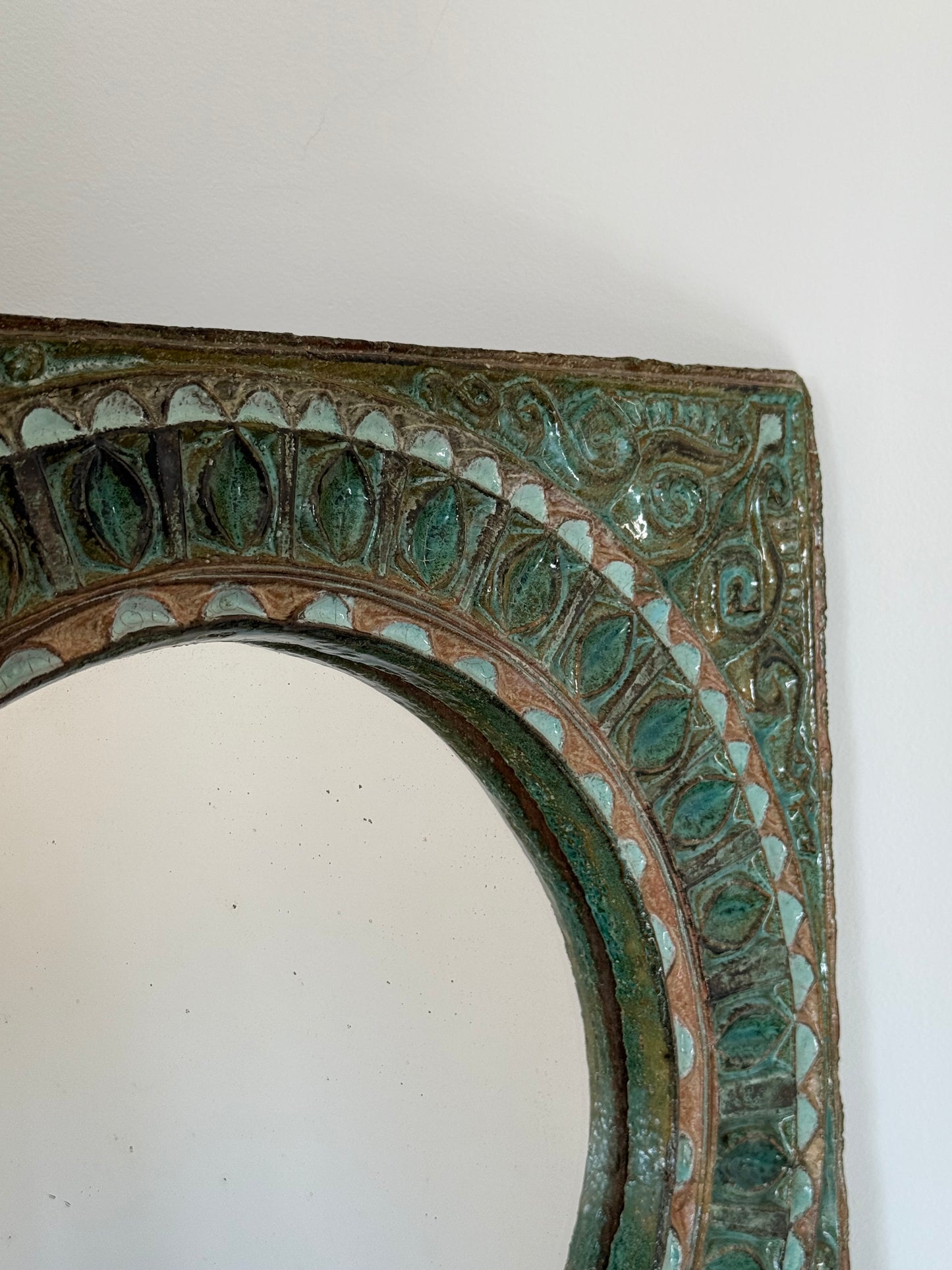 Vintage French Ceramic Mirror