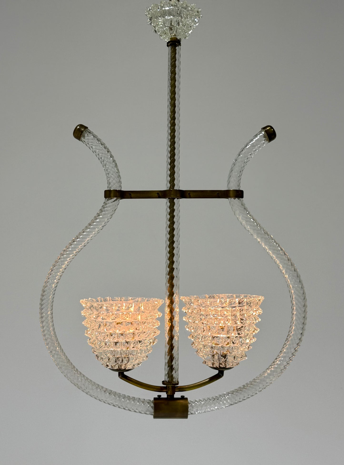 1940’s Murano Double Rostrato Pendant by Barovier