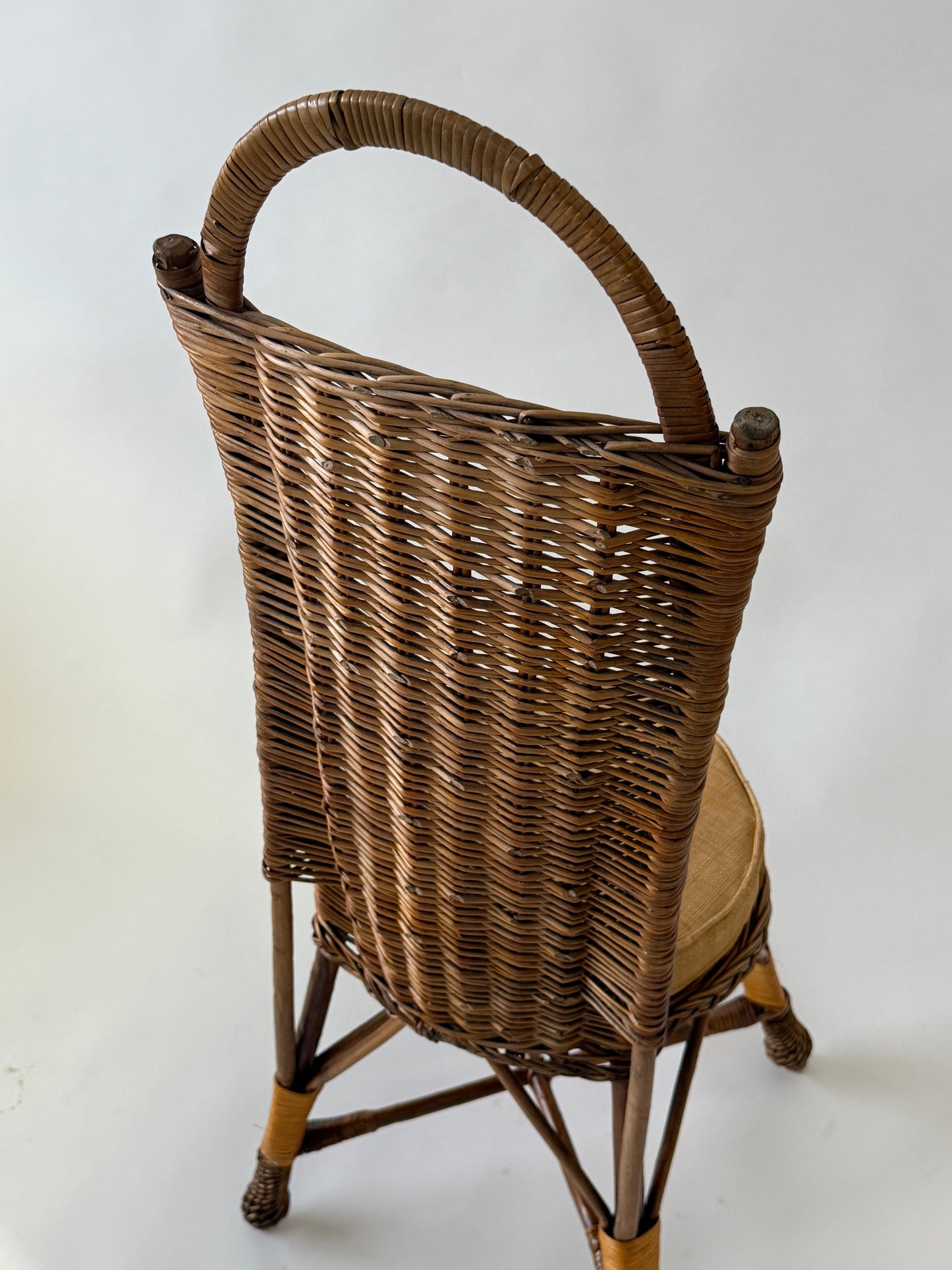 French Bamboo High Back Chair - Two Available