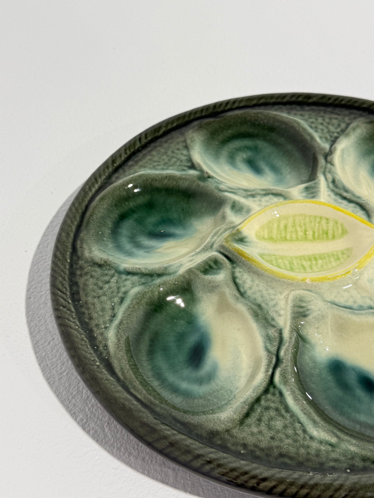 Antique French Ceramic Oyster Plate