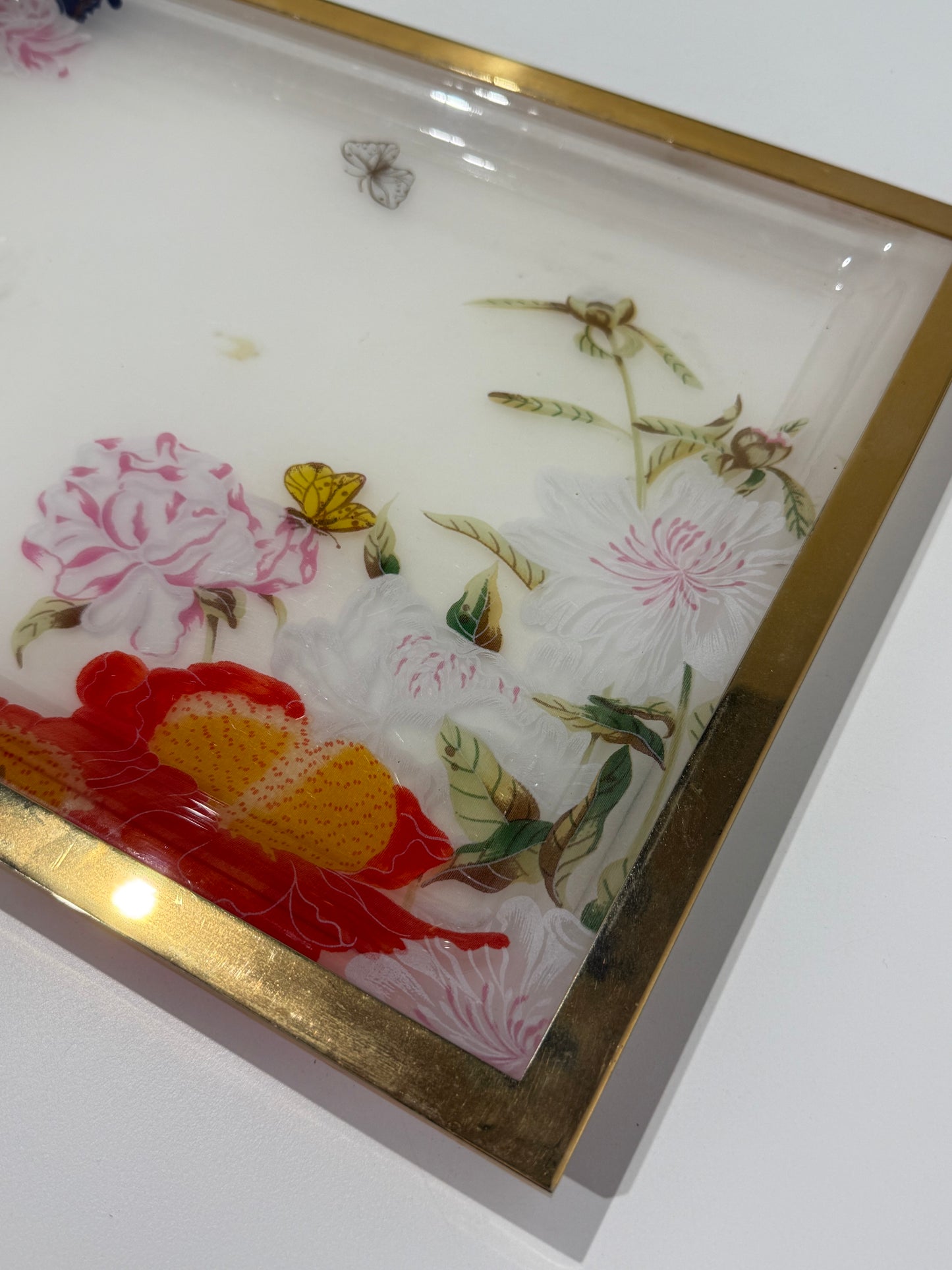Italian Floral Perspex Tray