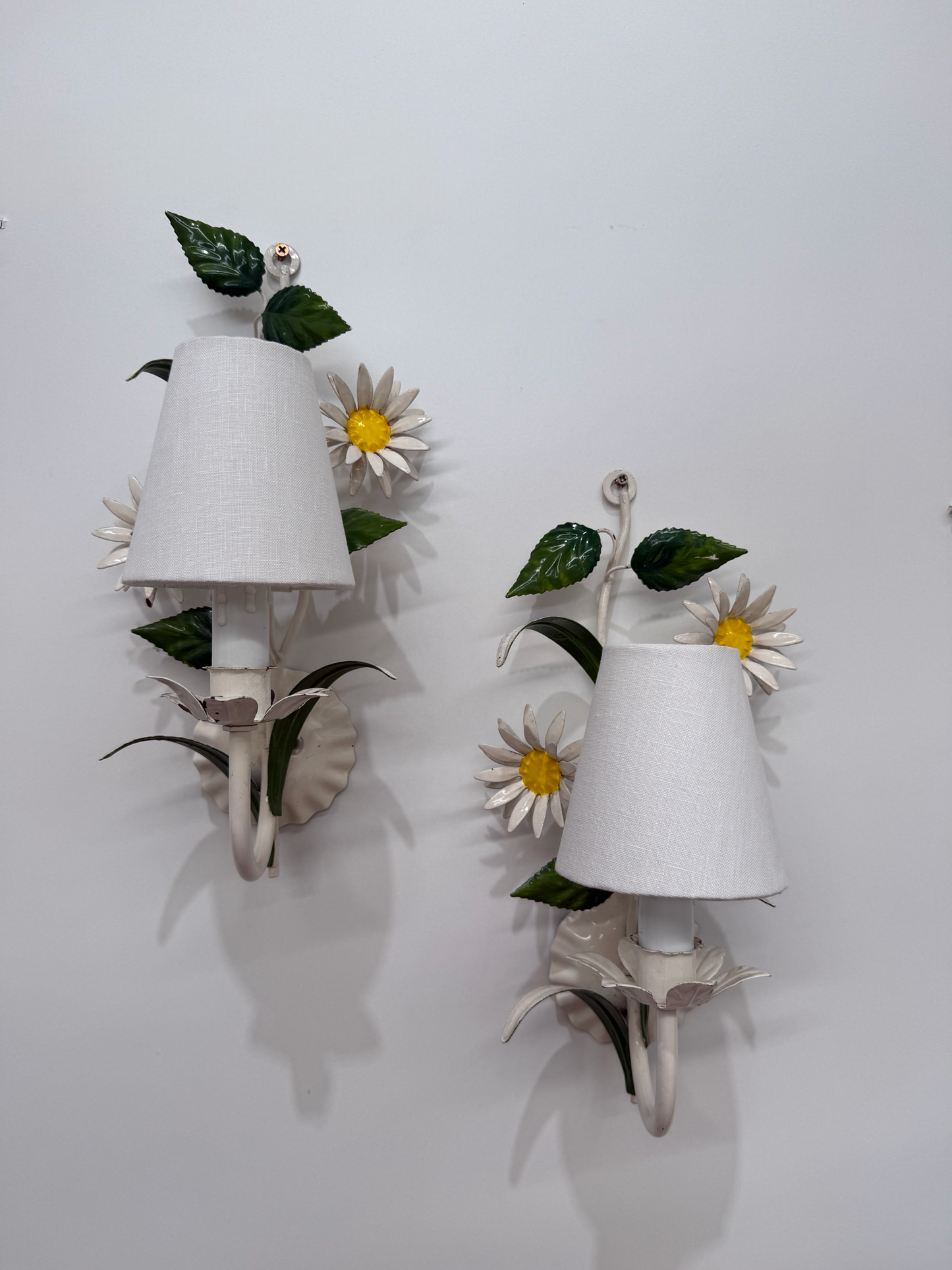 Pair of 1950’s French Floral Wall Lights
