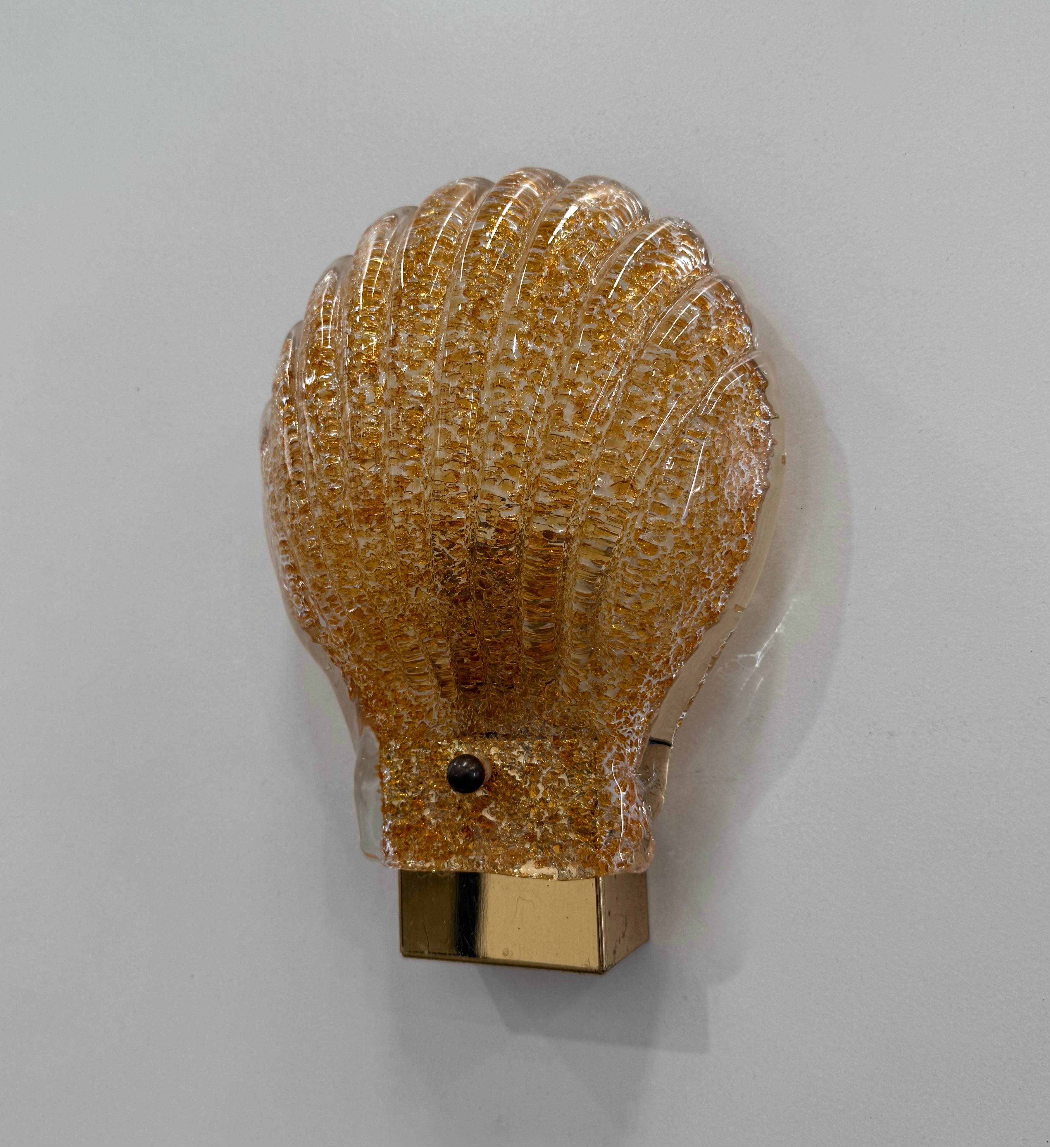 Murano Glass Shell Wall Light - Two Available