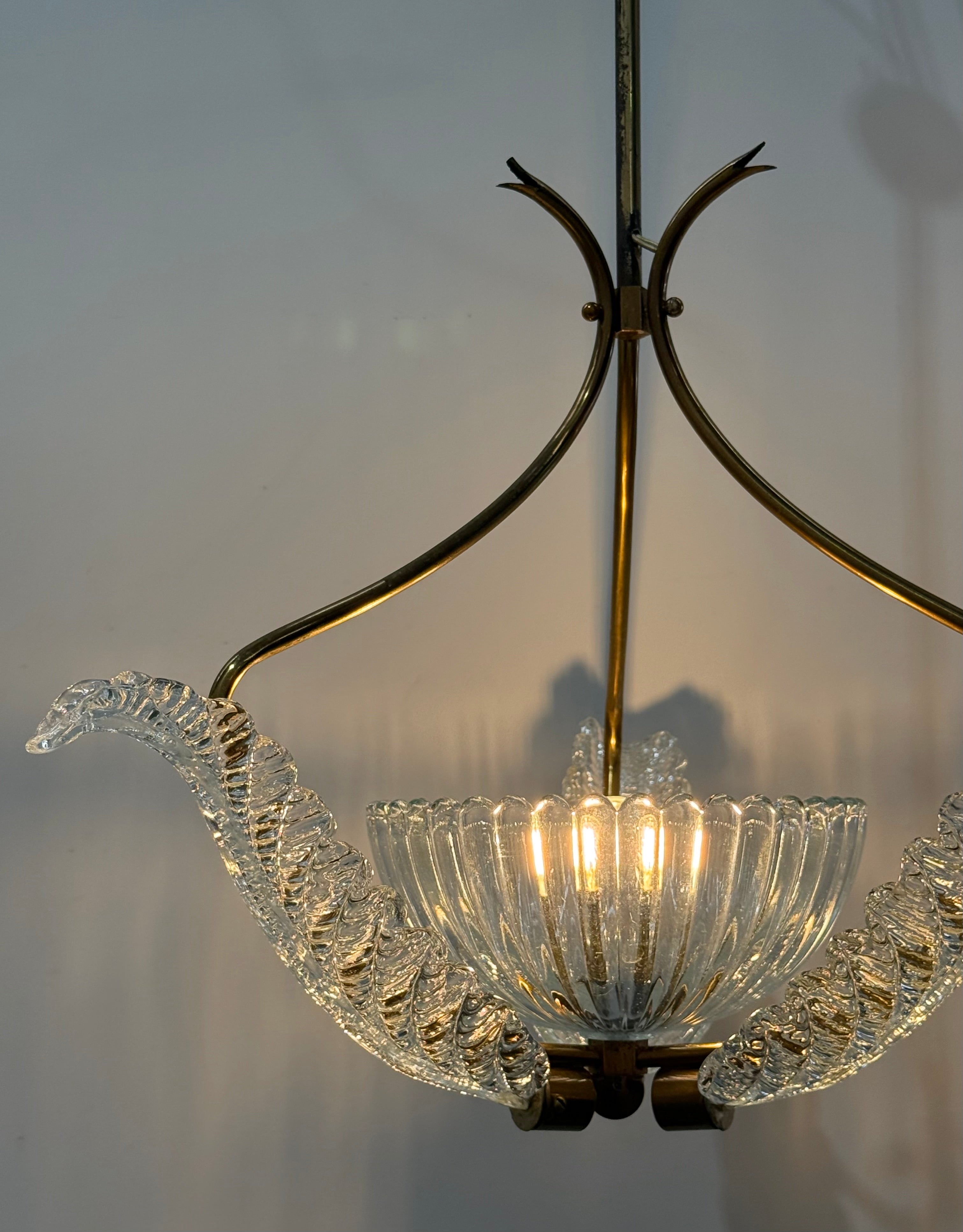1940’s Barovier & Toso Murano Glass Pendant