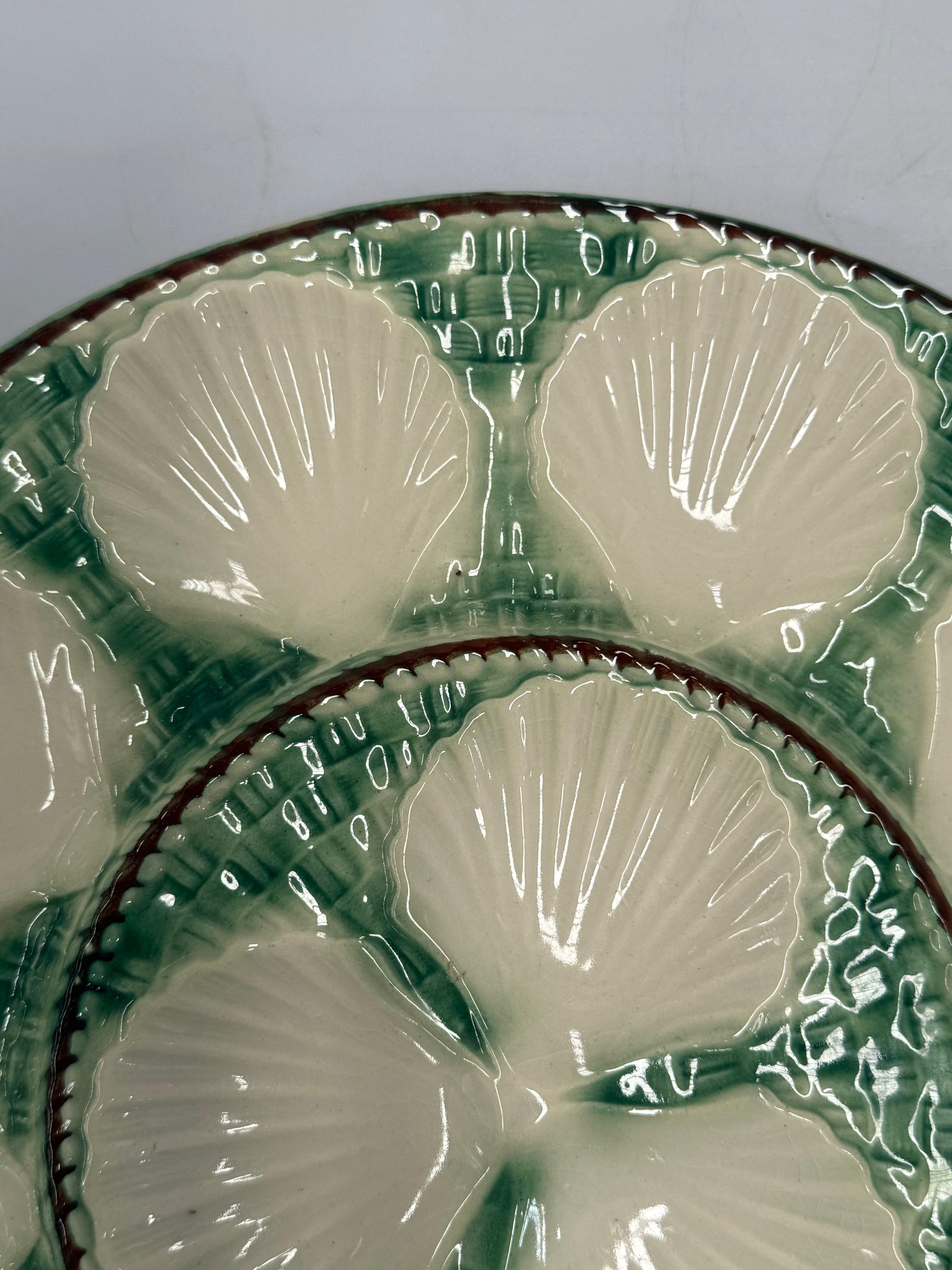 Antique French Ceramic Oyster Platter