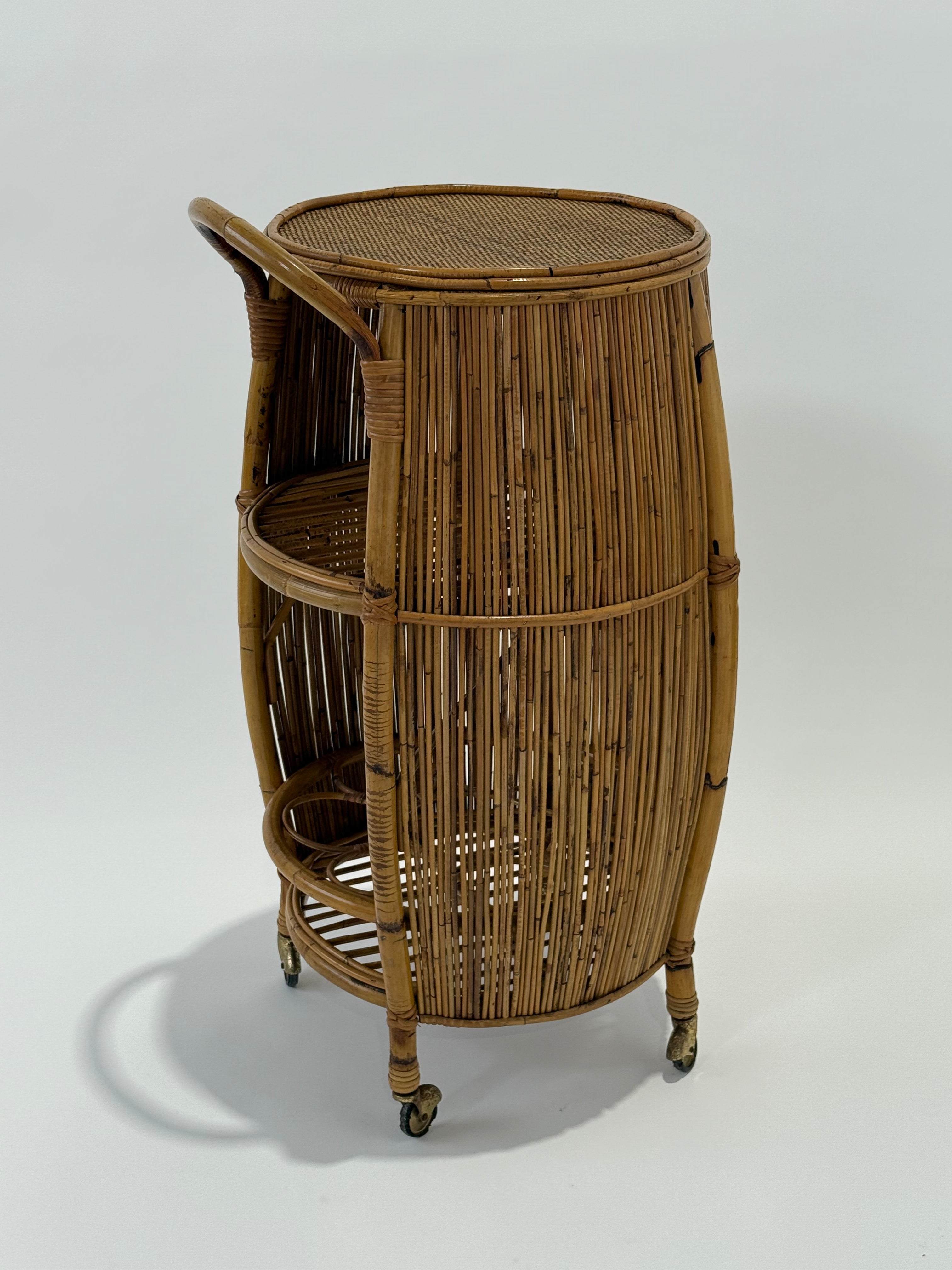 Italian 1960’s Bamboo Bar Trolley by Bonacina