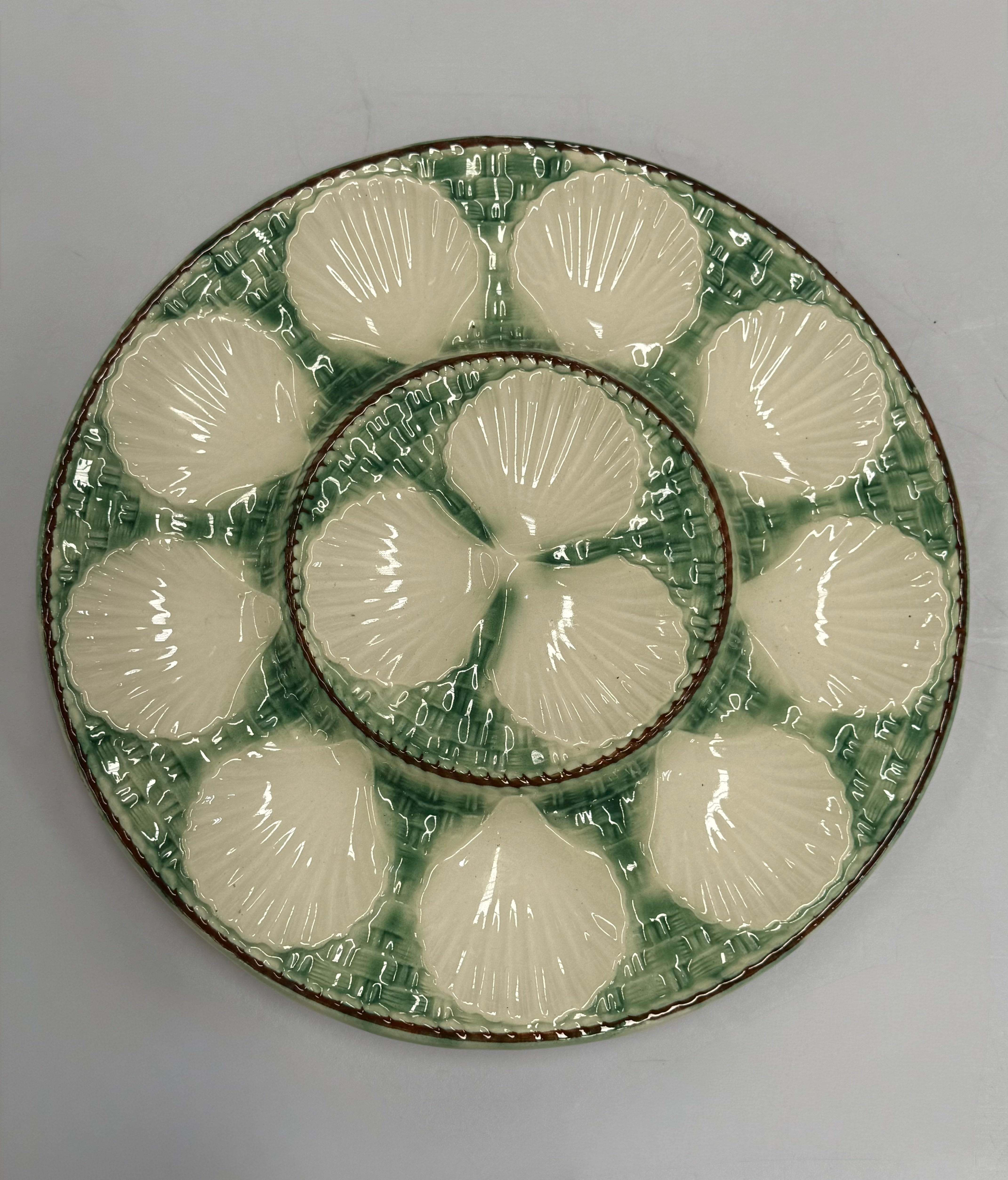Antique French Ceramic Oyster Platter