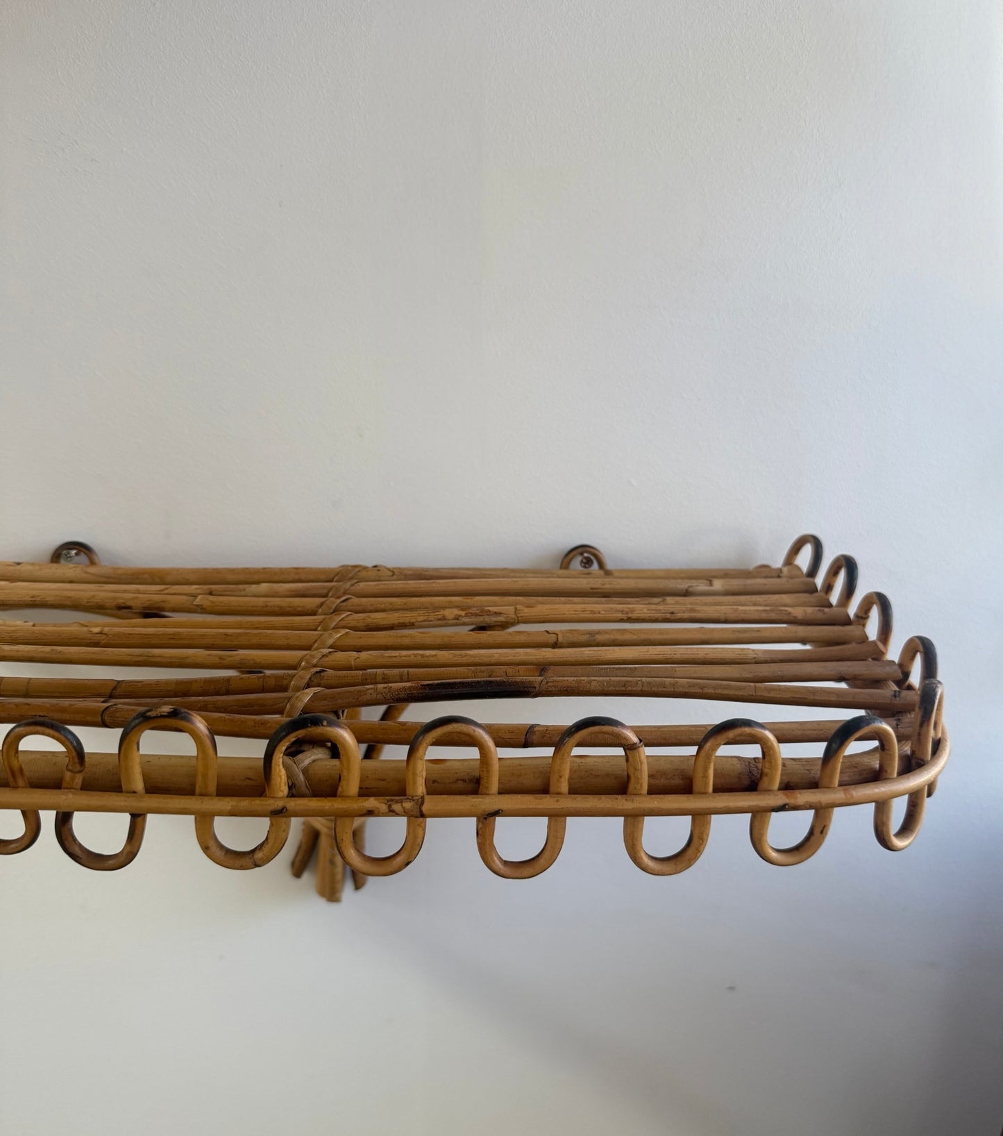 Italian Bamboo Wall Shelf by Bonacina