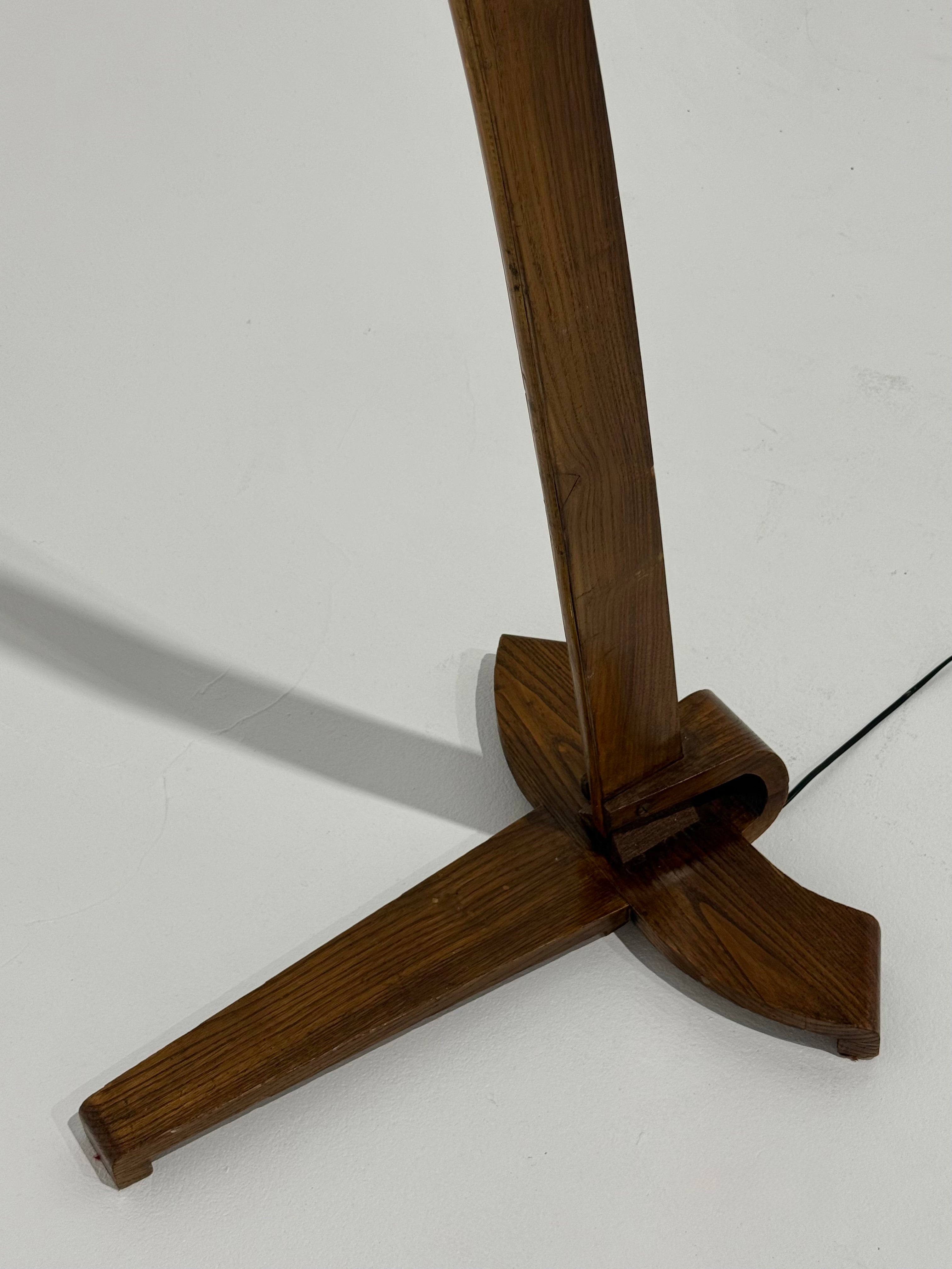 Vintage Italian Walnut Arc Floor Lamp