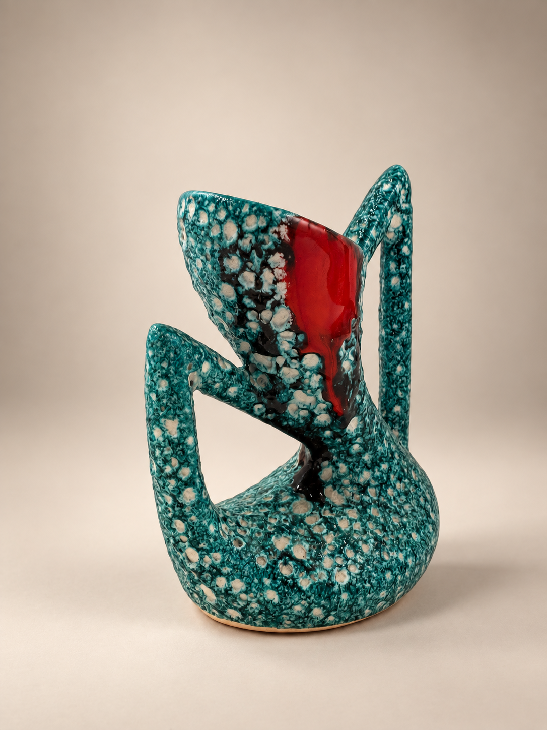 French Ceramic Fat Lava Vase