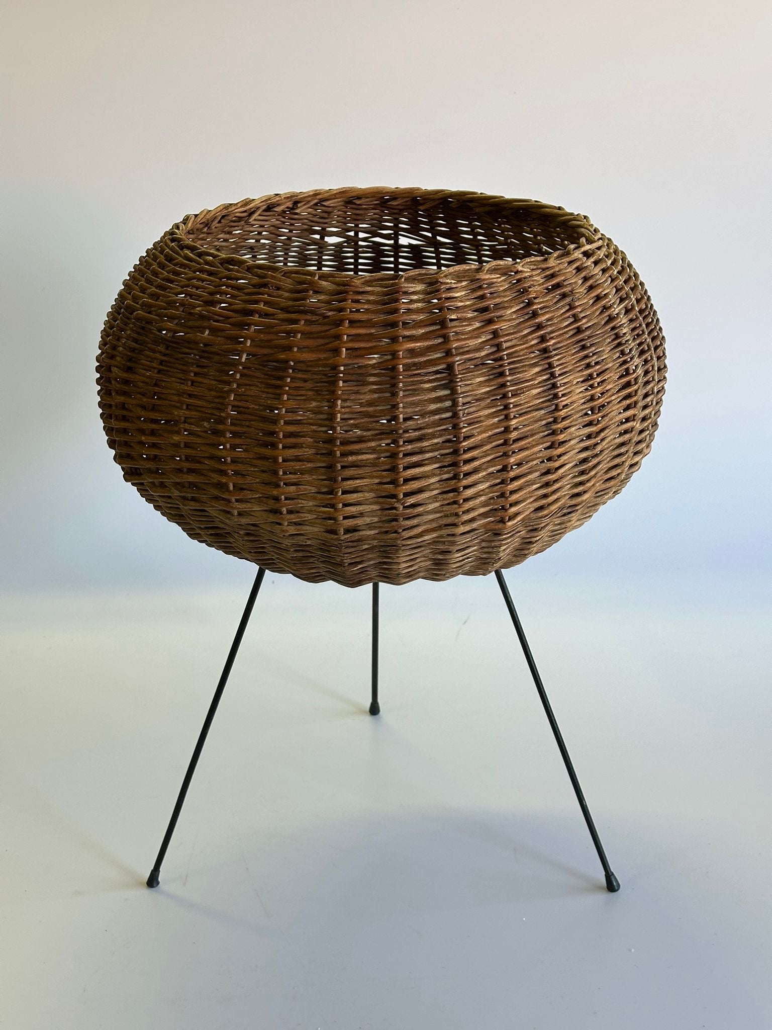 PRE-ORDER: 1960s Italian Wicker & Iron Basket