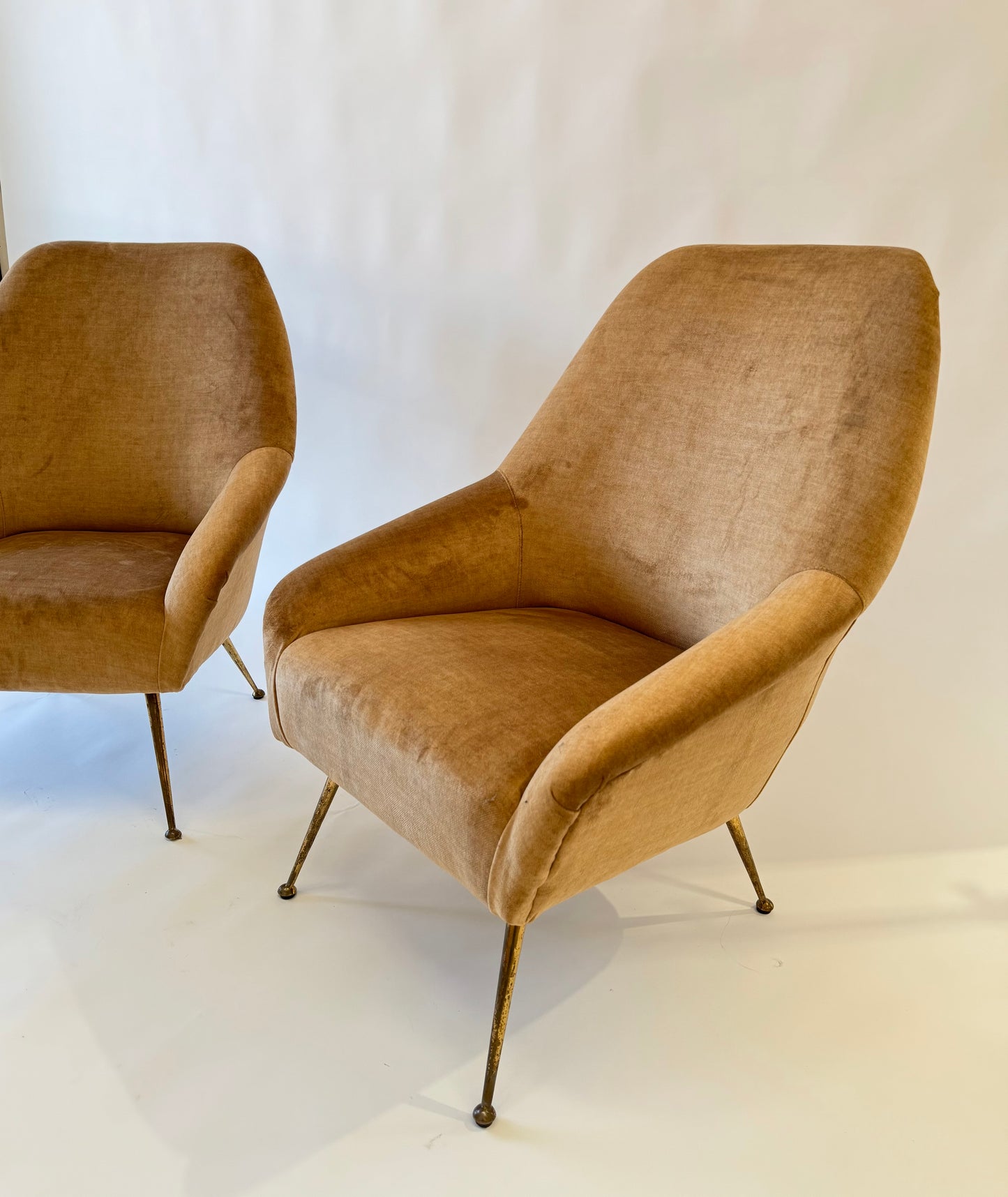 1960’s Italian Velvet Arm Chair - Two Available