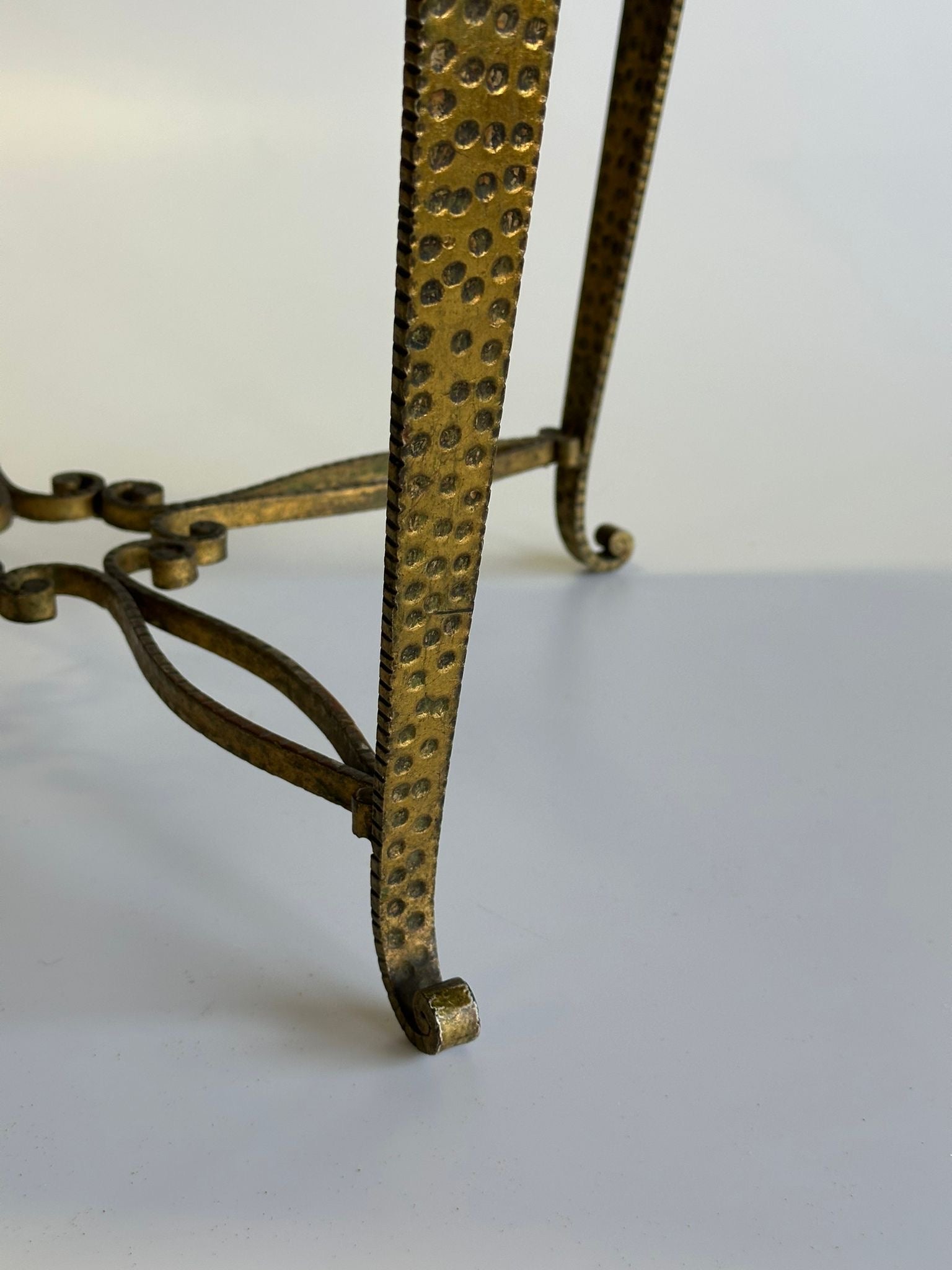PRE-ORDER: Gilded Iron Stool by Pierluigi Colli - Two Available