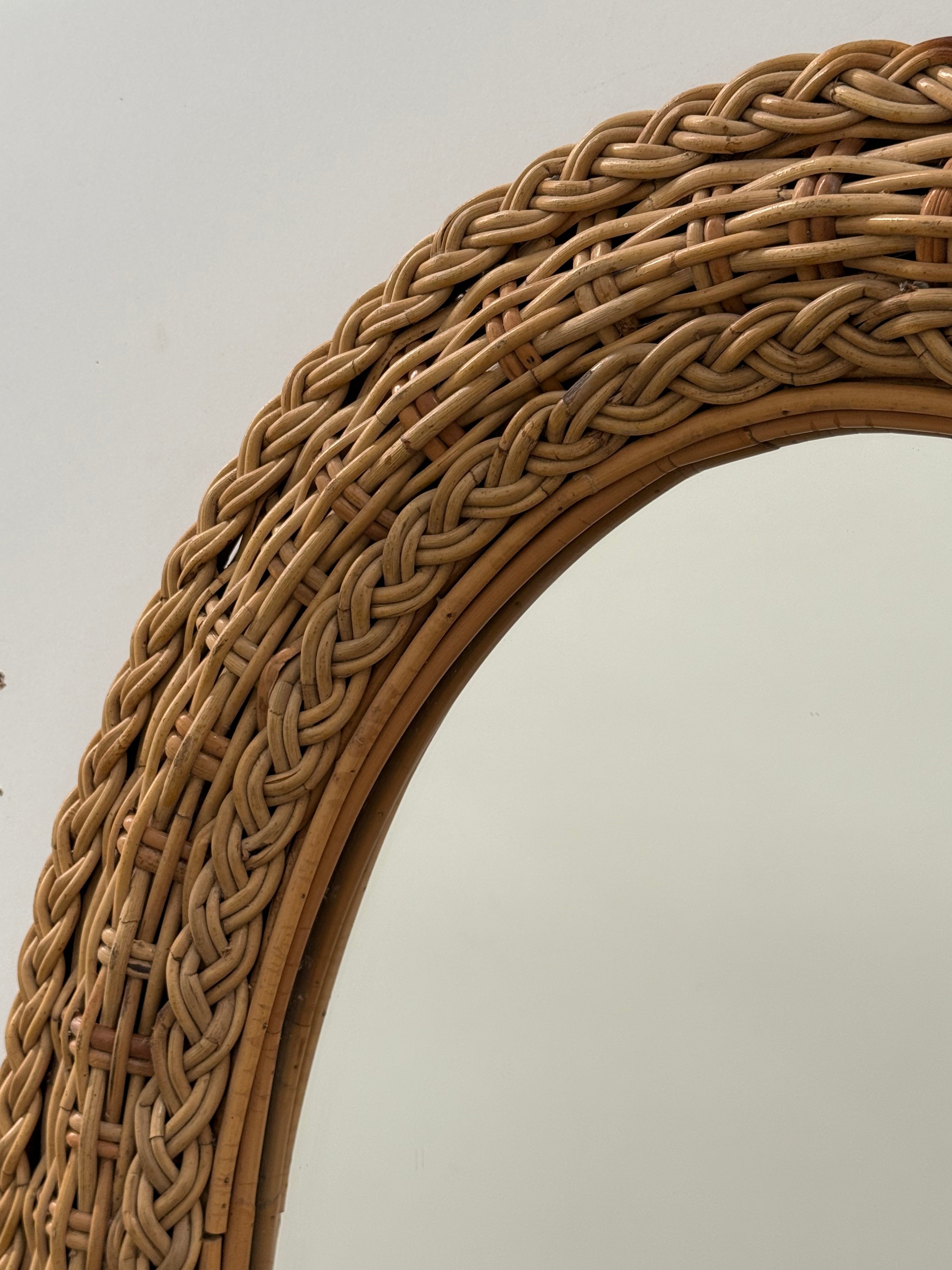 Vintage Rattan & Wicker Mirror