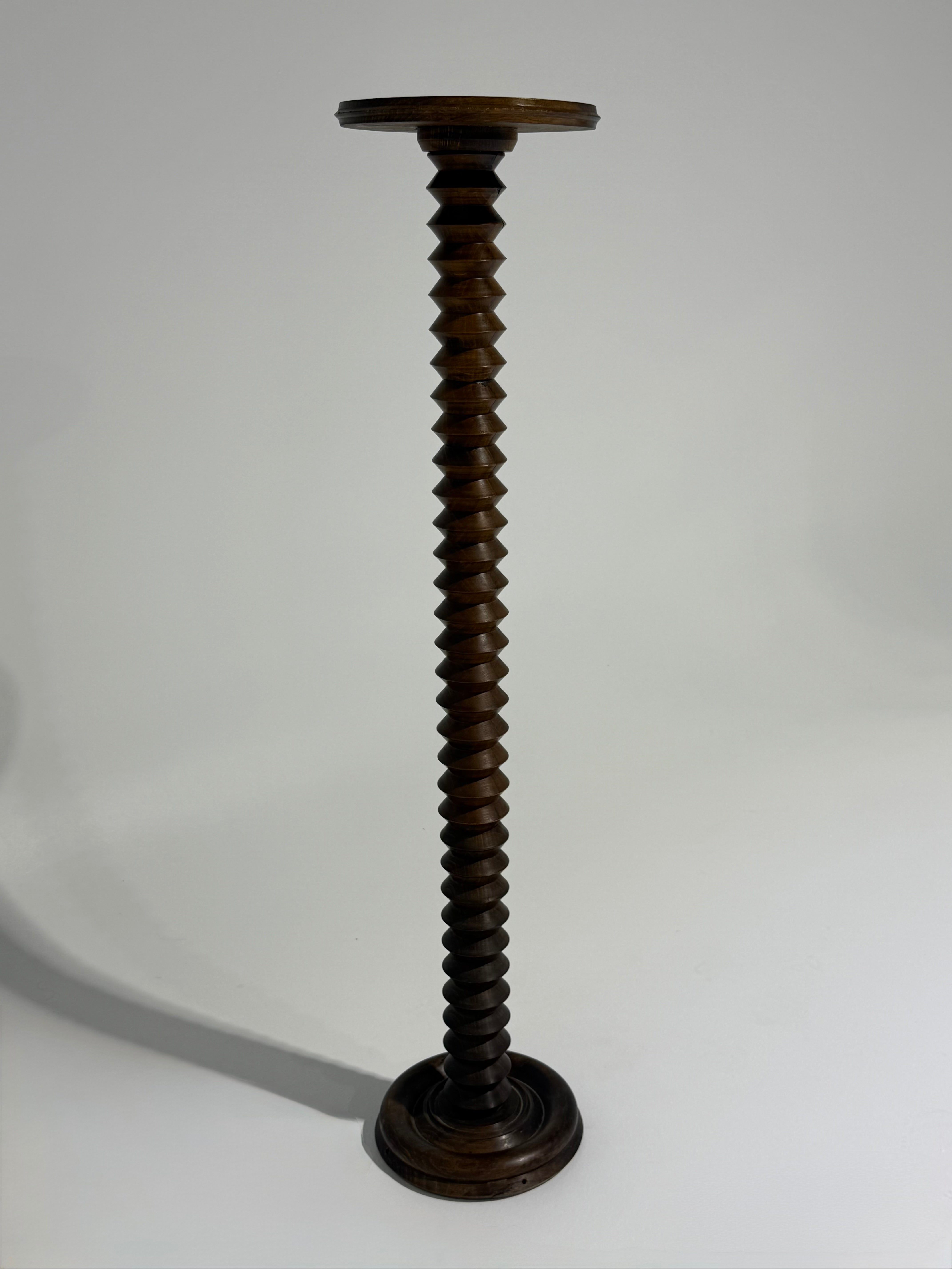 French Carved Pedestal by Charles Dudouyt