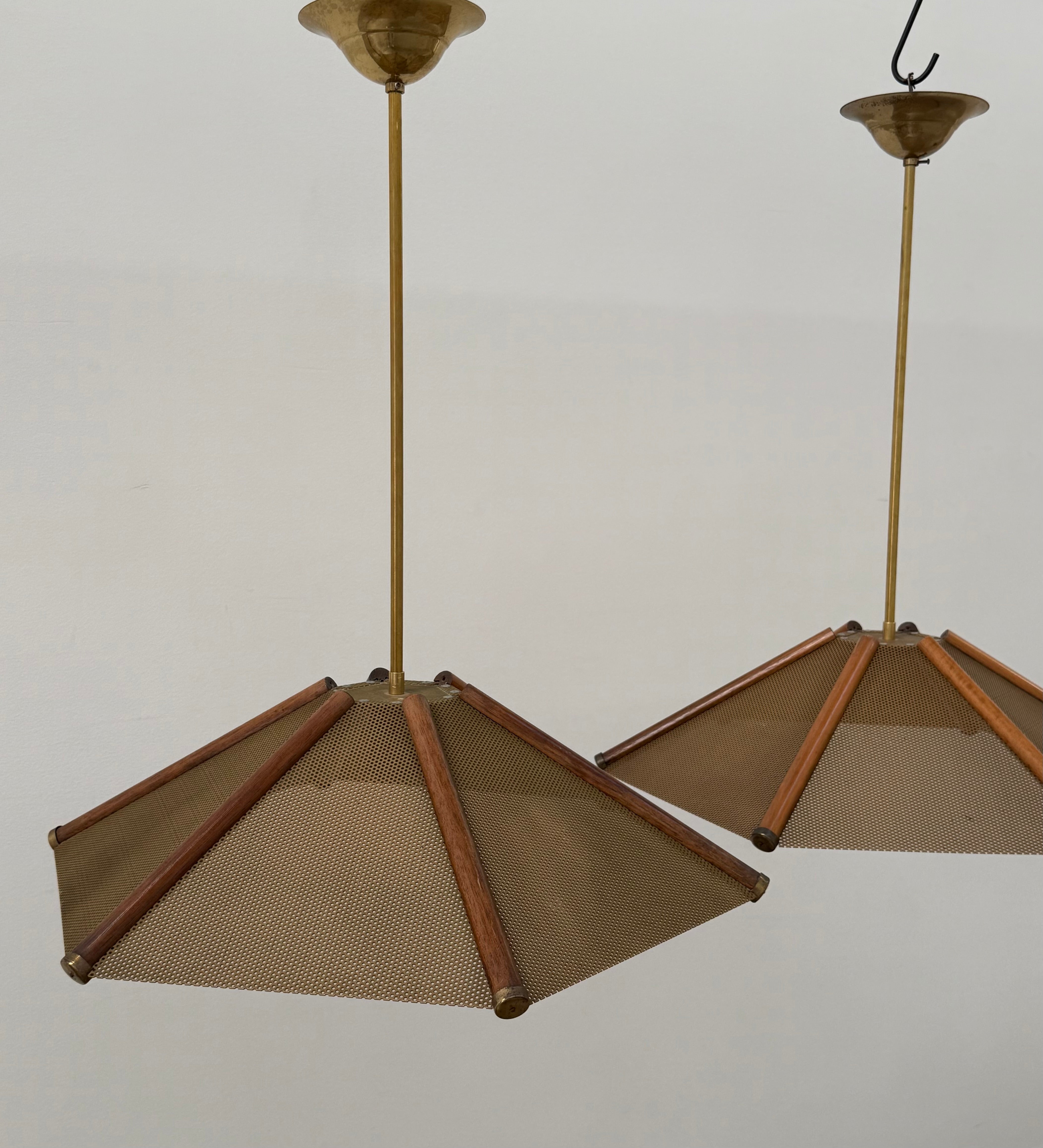 Vintage Perforated Metal Pendant - Two Available