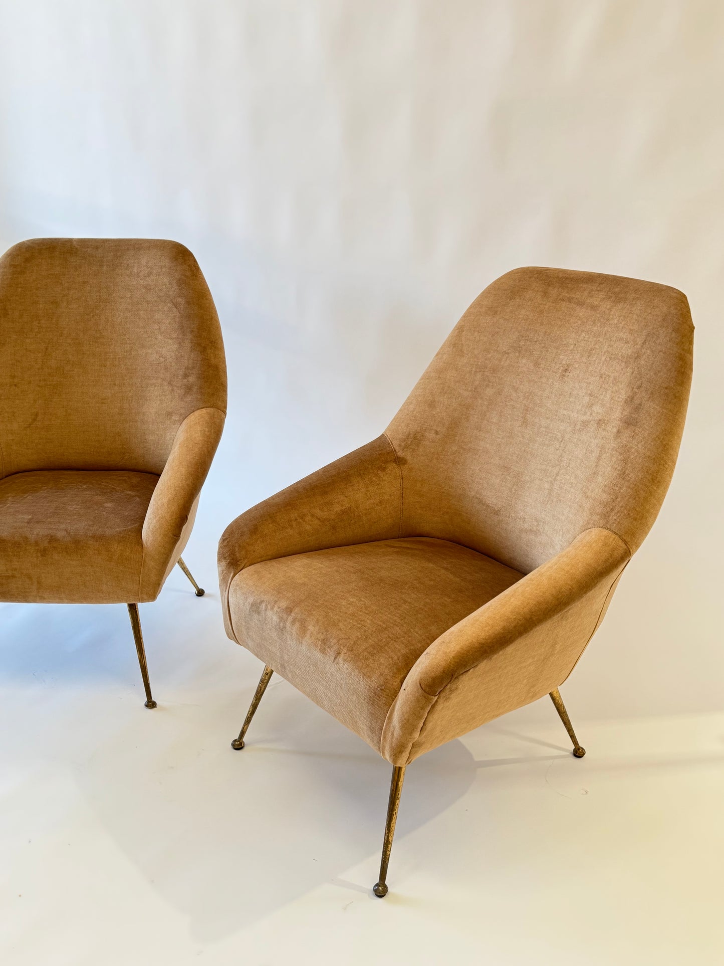 1960’s Italian Velvet Arm Chair - Two Available