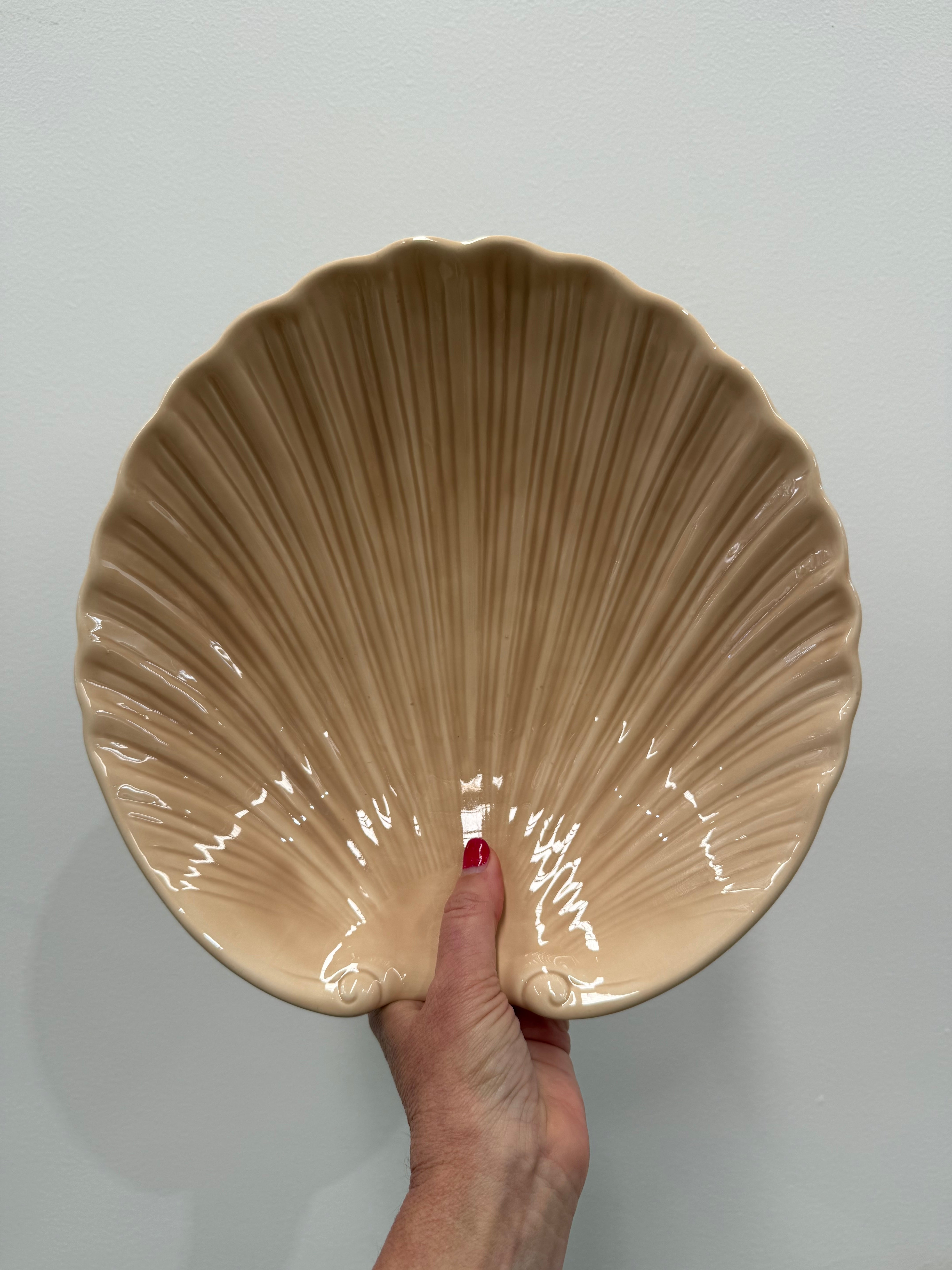 Vintage Porcelain Clam Shell Serving Platter