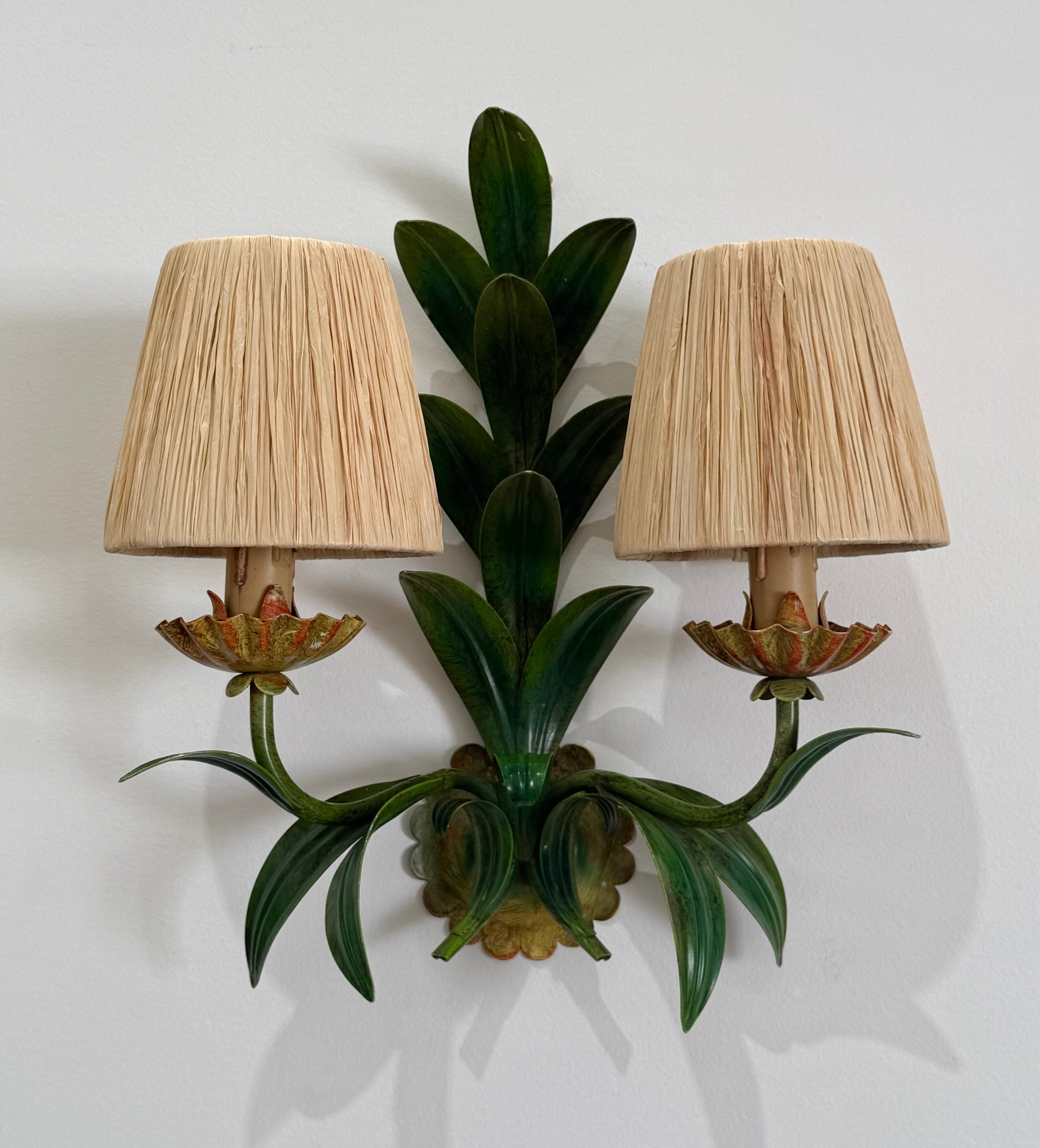 Pair of 1950’s French Tolware Wall Lights