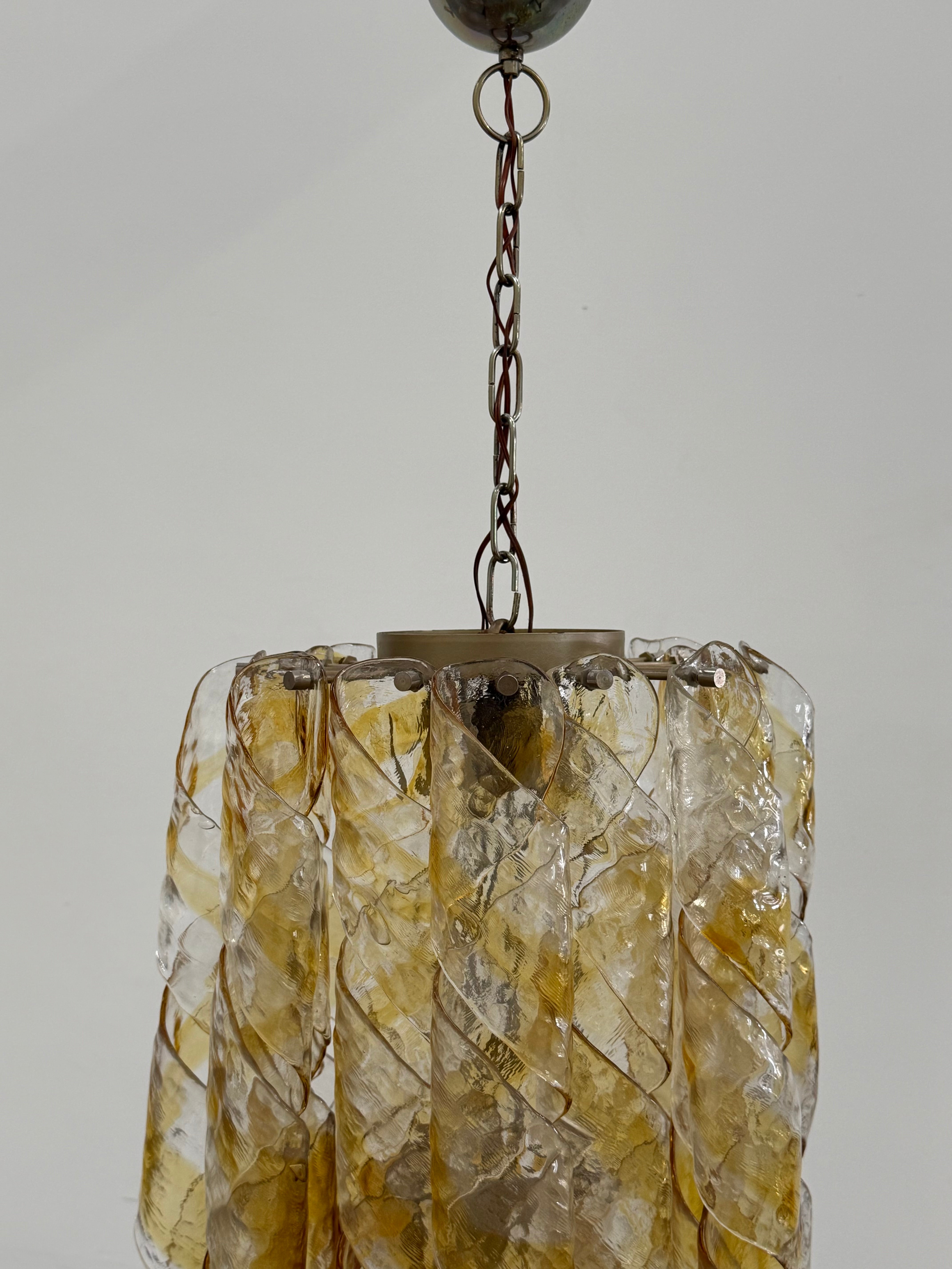 Murano ‘Torciglione’ Glass Chandelier by AV Mazzega